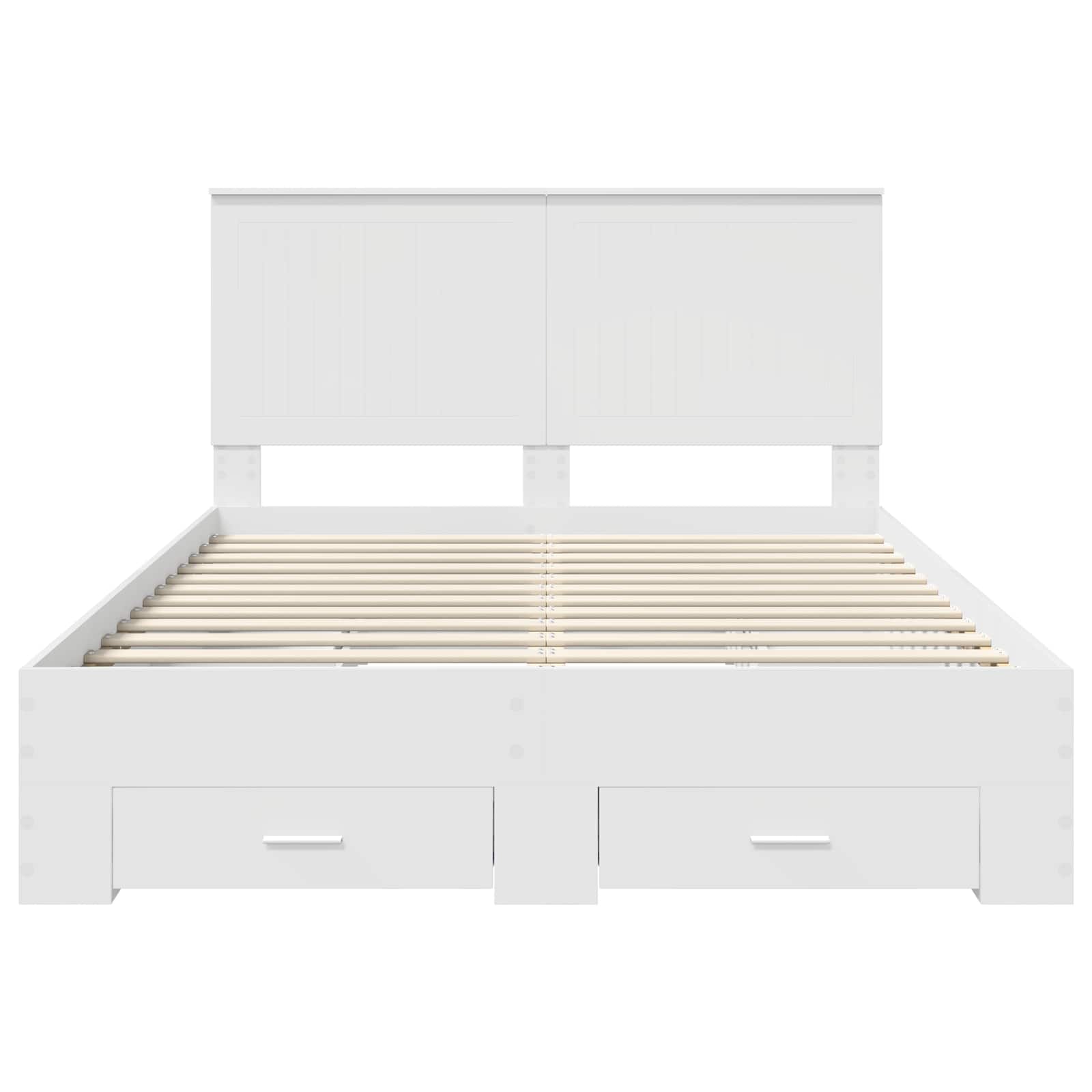 Bedframe met hoofdeinde met lade Wit 140 x 200 cm Bewerkt hout – afbeelding 8