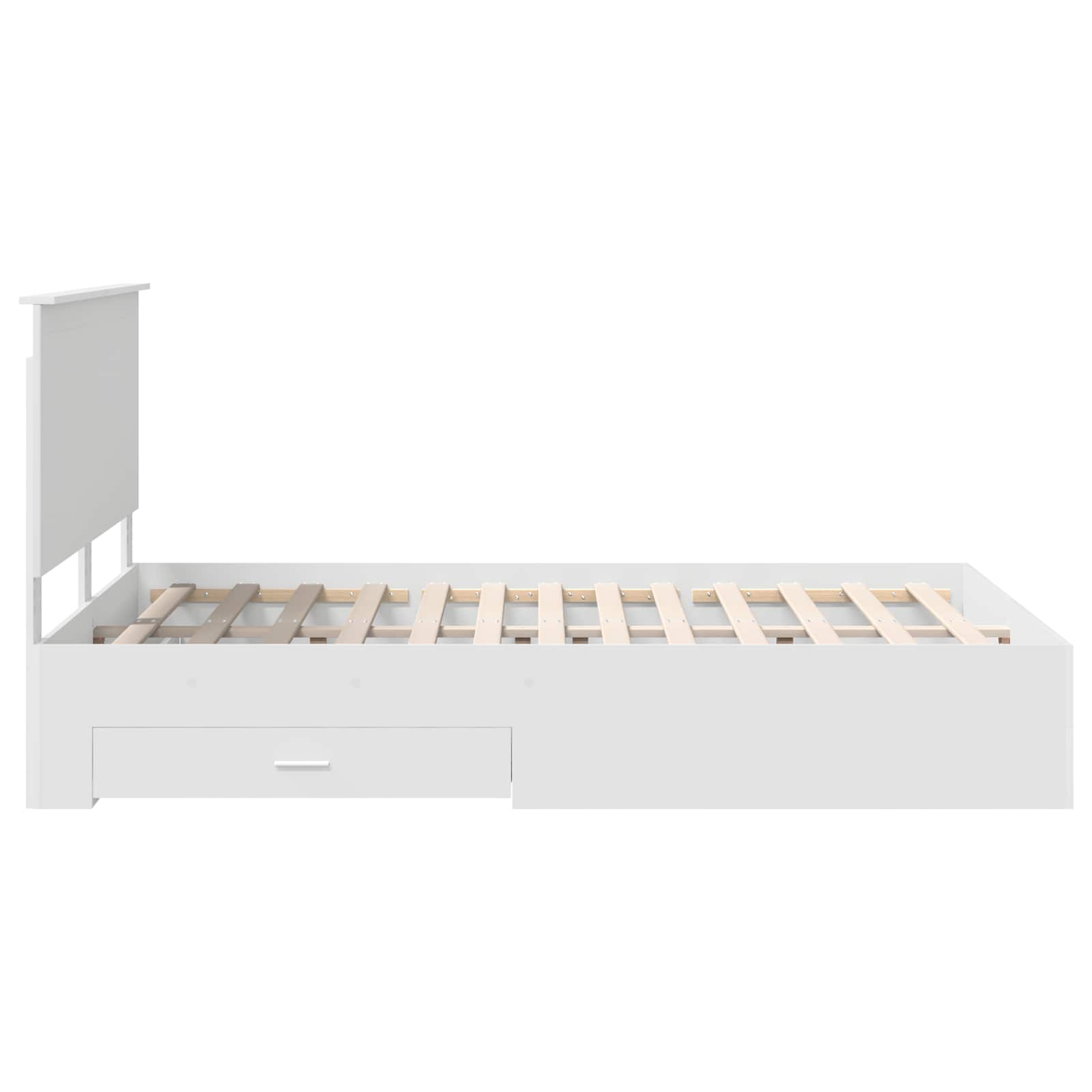 Bedframe met hoofdeinde met lade Wit 140 x 200 cm Bewerkt hout – afbeelding 9
