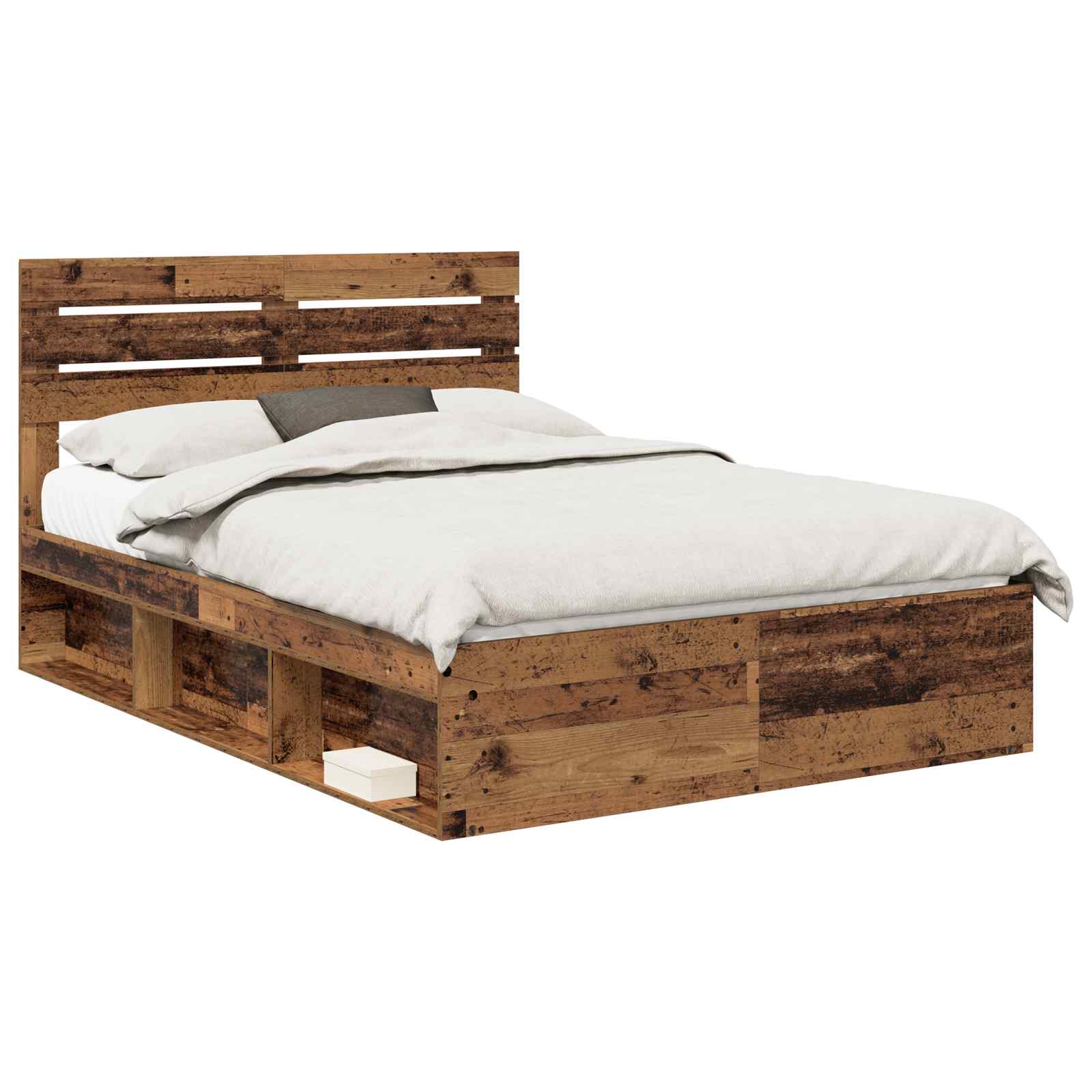 Bedframe met hoofdeinde Oudhout 140 x 200 cm Massief grenenhout – afbeelding 2