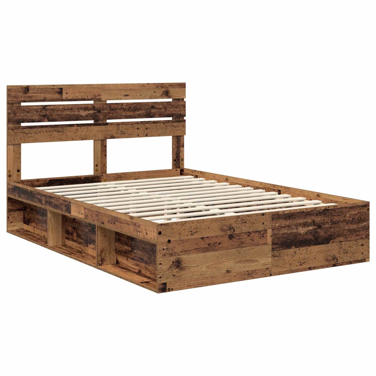 Bedframe met hoofdeinde Oudhout 140 x 200 cm Massief grenenhout – afbeelding 4