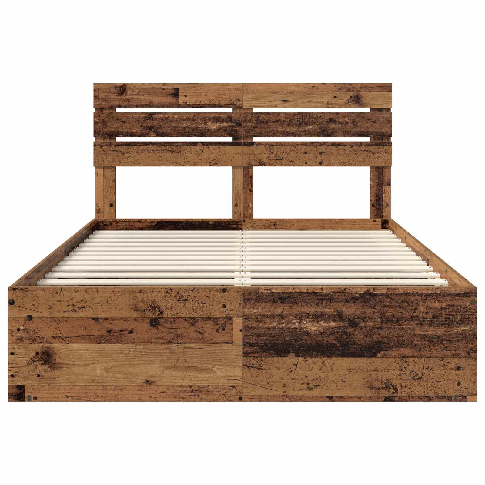 Bedframe met hoofdeinde Oudhout 140 x 200 cm Massief grenenhout – afbeelding 7