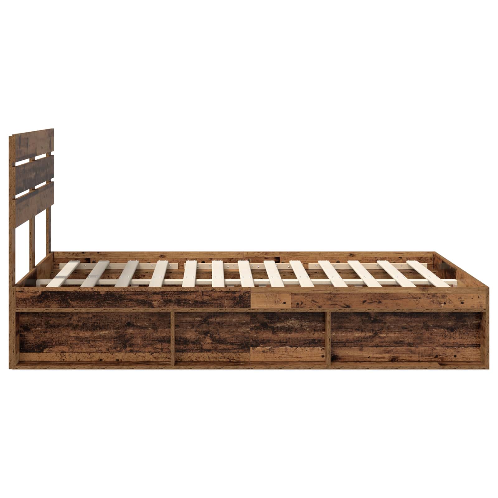 Bedframe met hoofdeinde Oudhout 140 x 200 cm Massief grenenhout – afbeelding 8