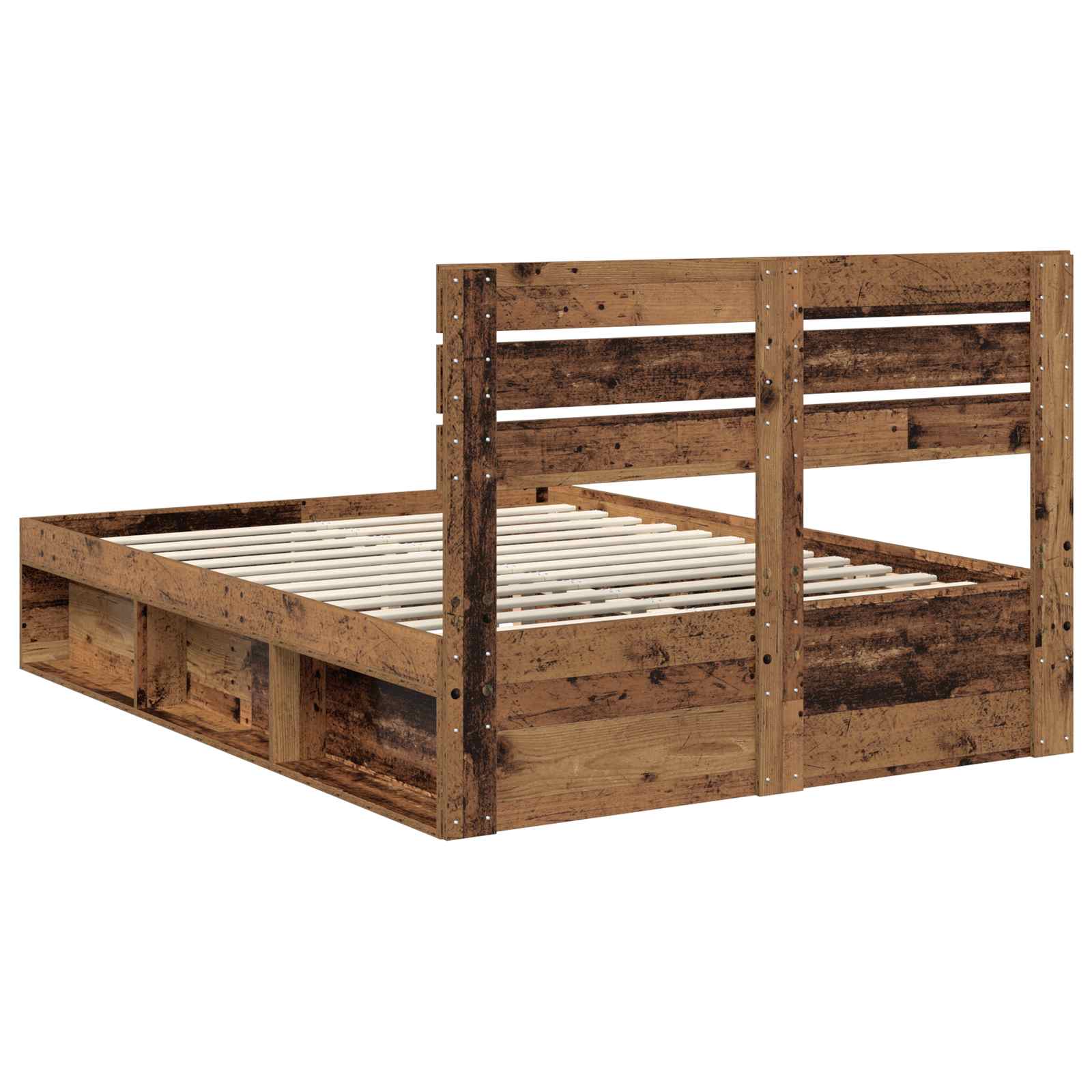 Bedframe met hoofdeinde Oudhout 140 x 200 cm Massief grenenhout – afbeelding 9