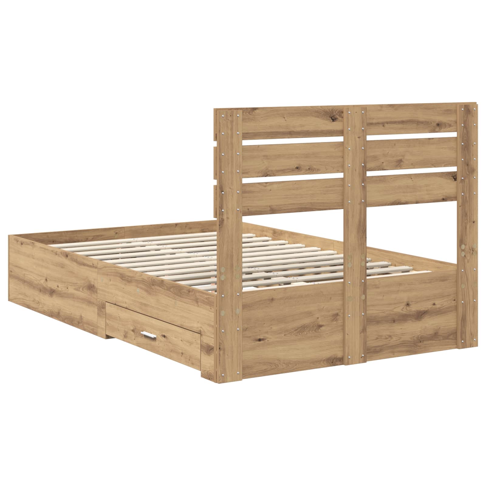 Bedframe met lade met hoofdeinde met opslag Bewerkt hout – afbeelding 10