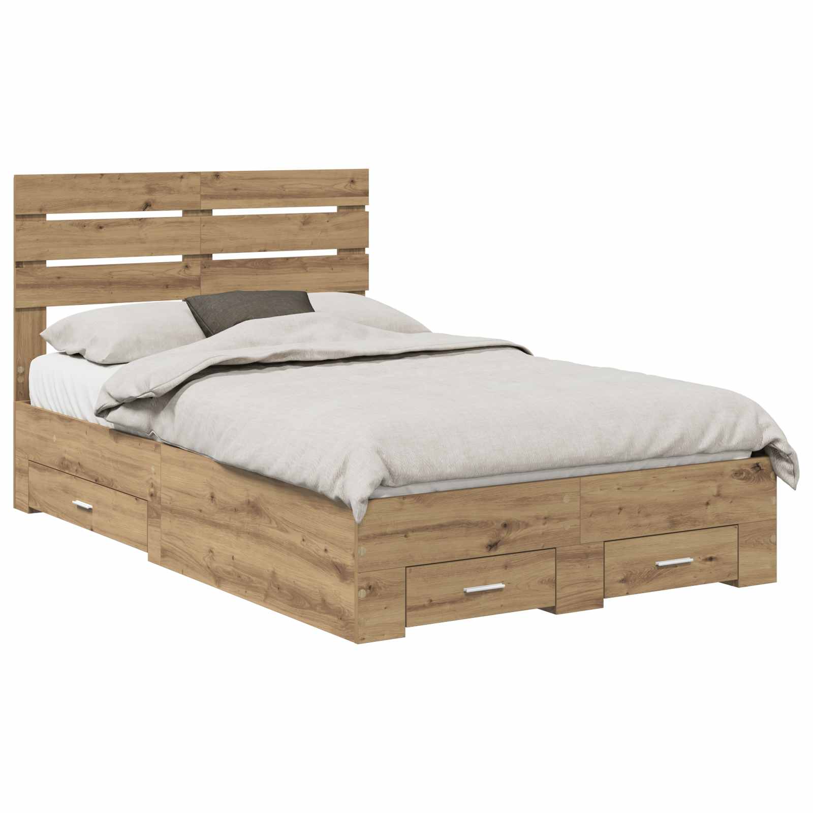 Bedframe met lade met hoofdeinde met opslag Bewerkt hout – afbeelding 2