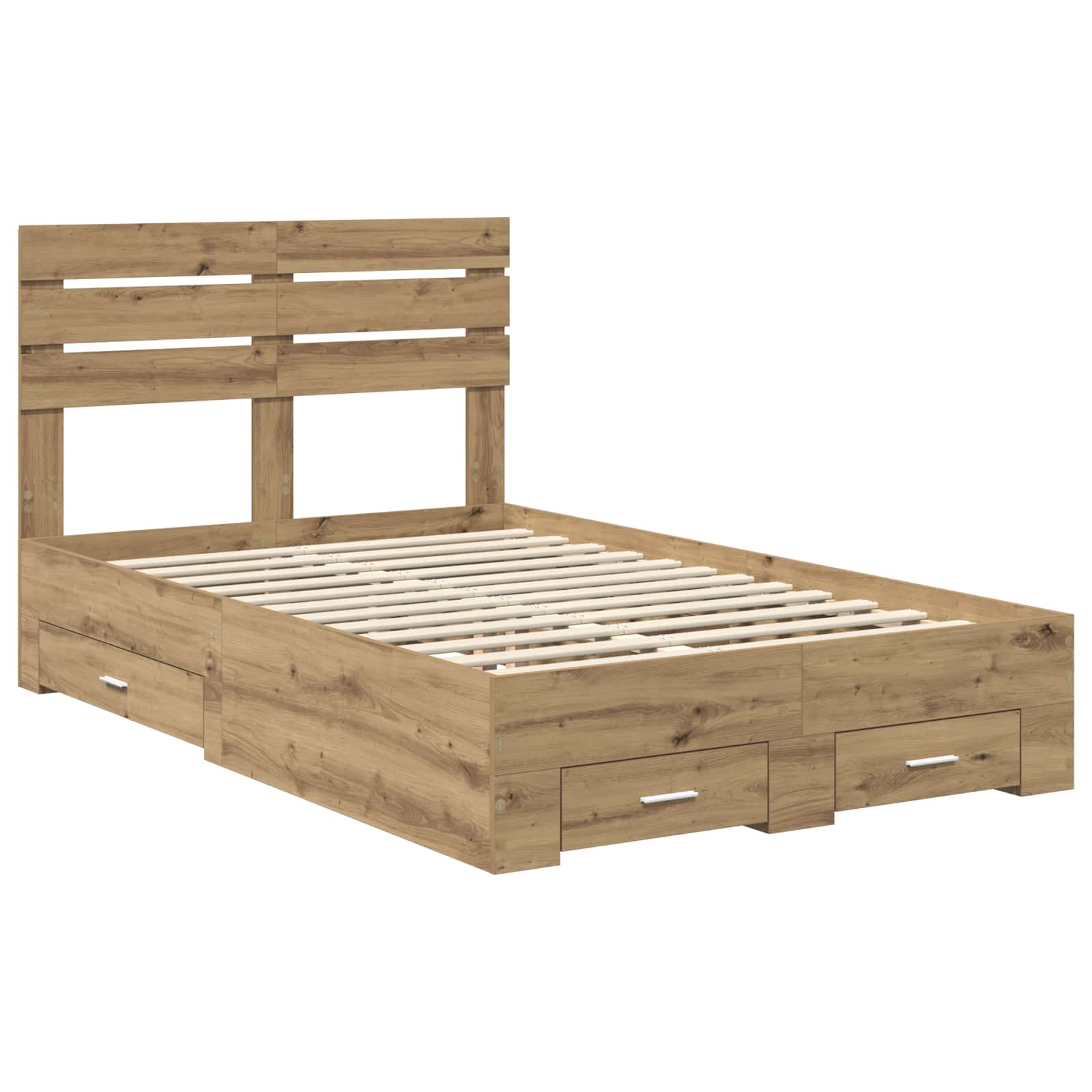 Bedframe met lade met hoofdeinde met opslag Bewerkt hout – afbeelding 4