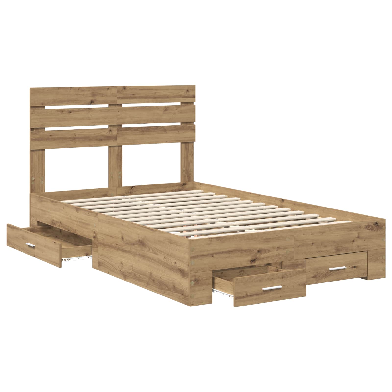 Bedframe met lade met hoofdeinde met opslag Bewerkt hout – afbeelding 5