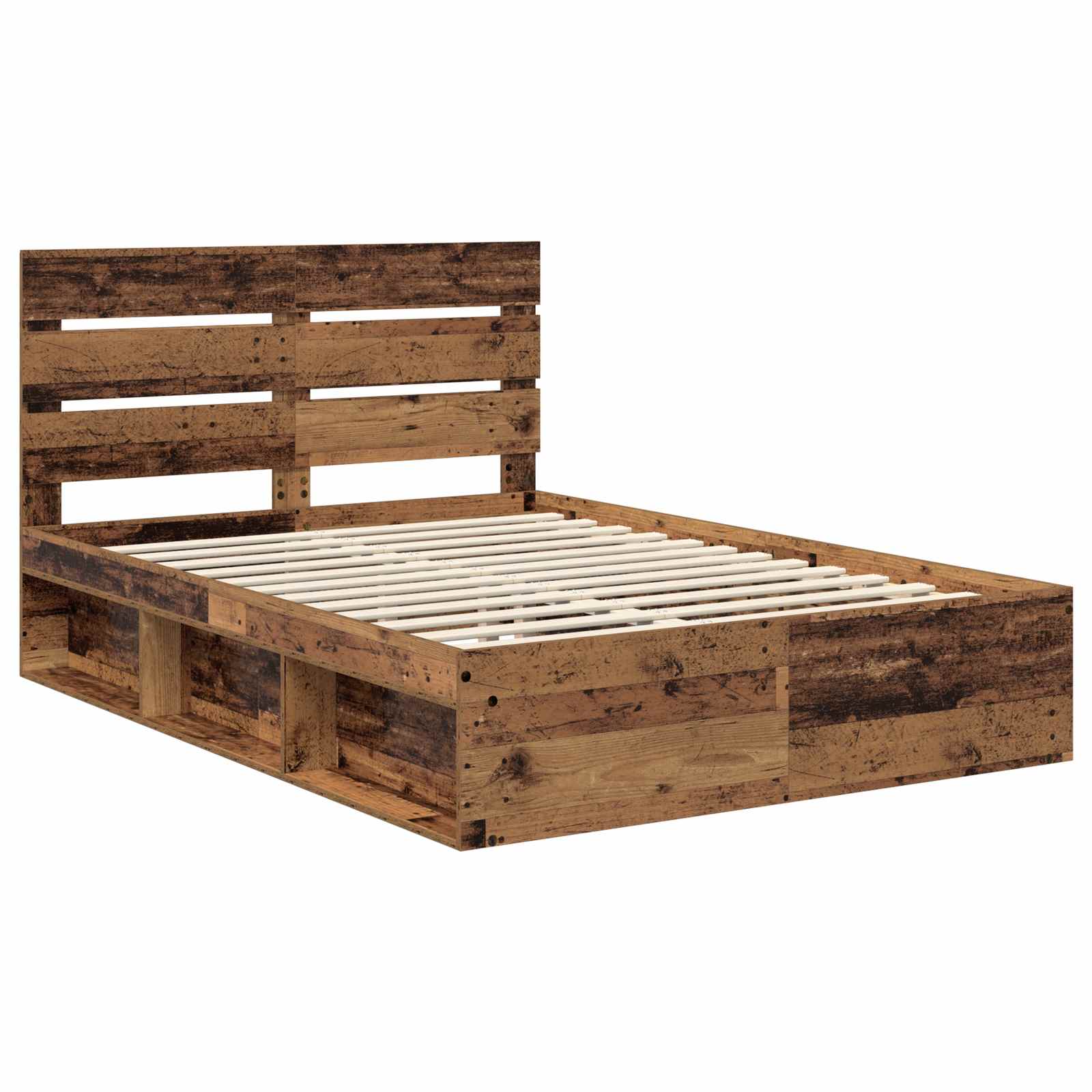 Bedframe met hoofdeinde Oudhout 140 x 200 cm Massief grenenhout – afbeelding 4