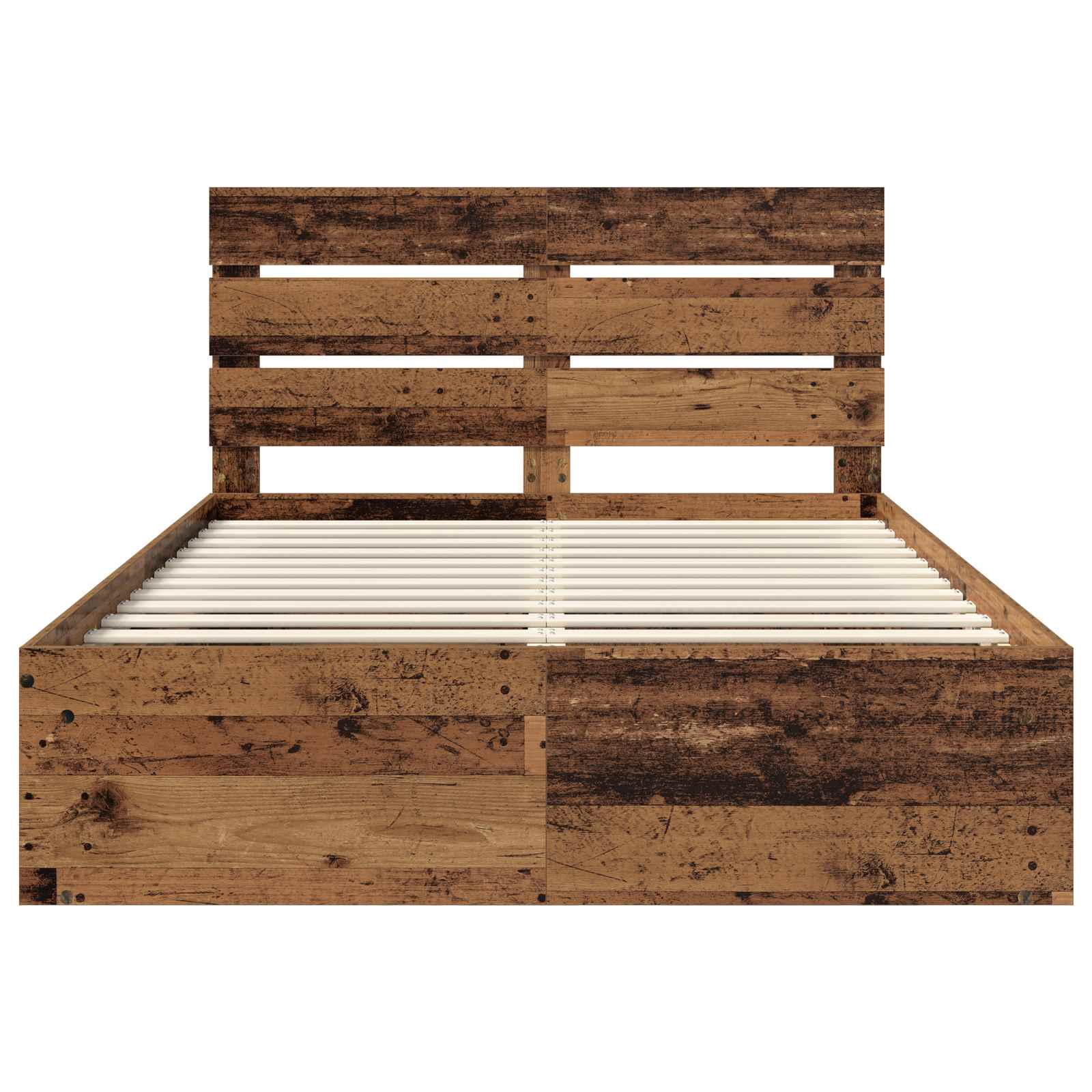 Bedframe met hoofdeinde Oudhout 140 x 200 cm Massief grenenhout – afbeelding 7