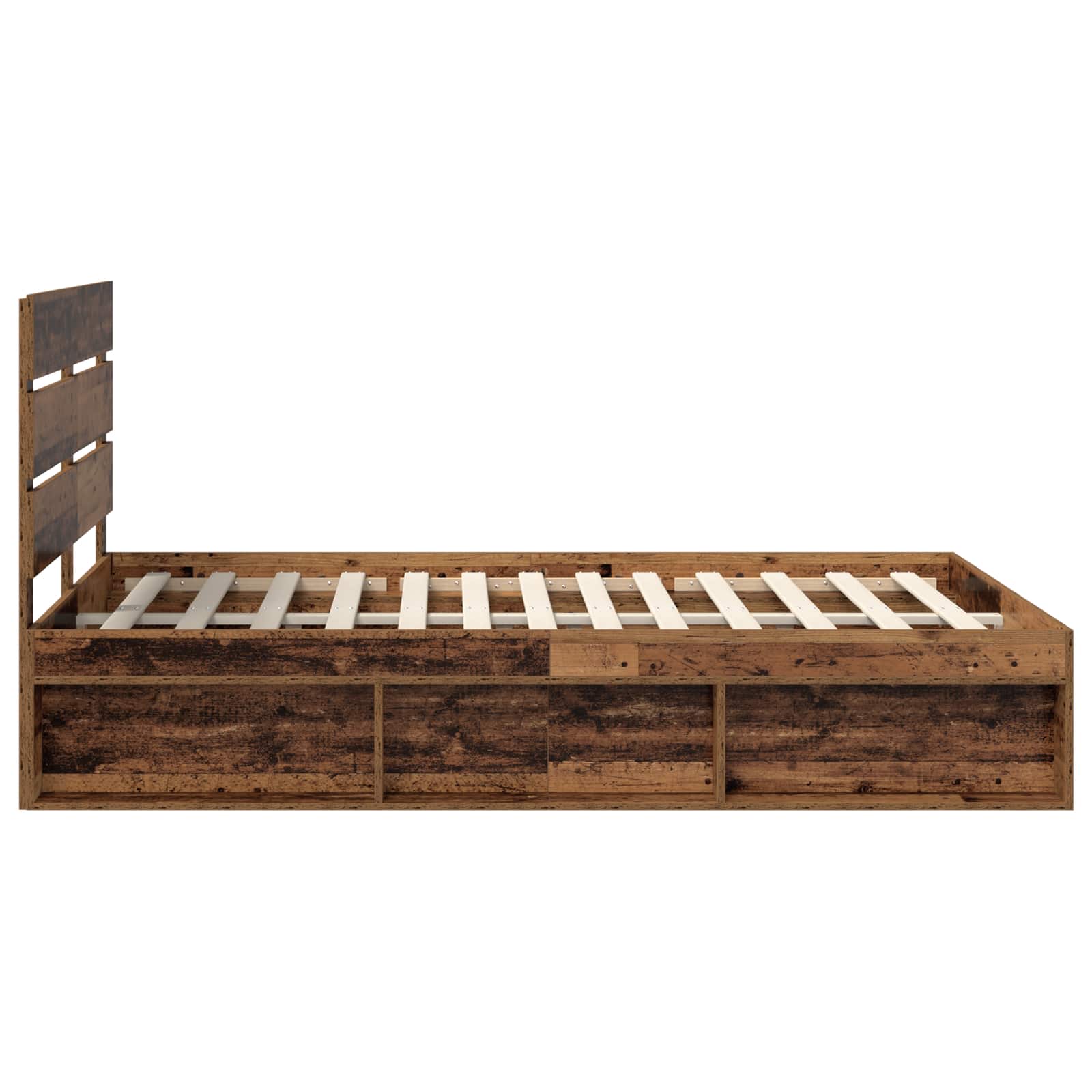 Bedframe met hoofdeinde Oudhout 140 x 200 cm Massief grenenhout – afbeelding 8