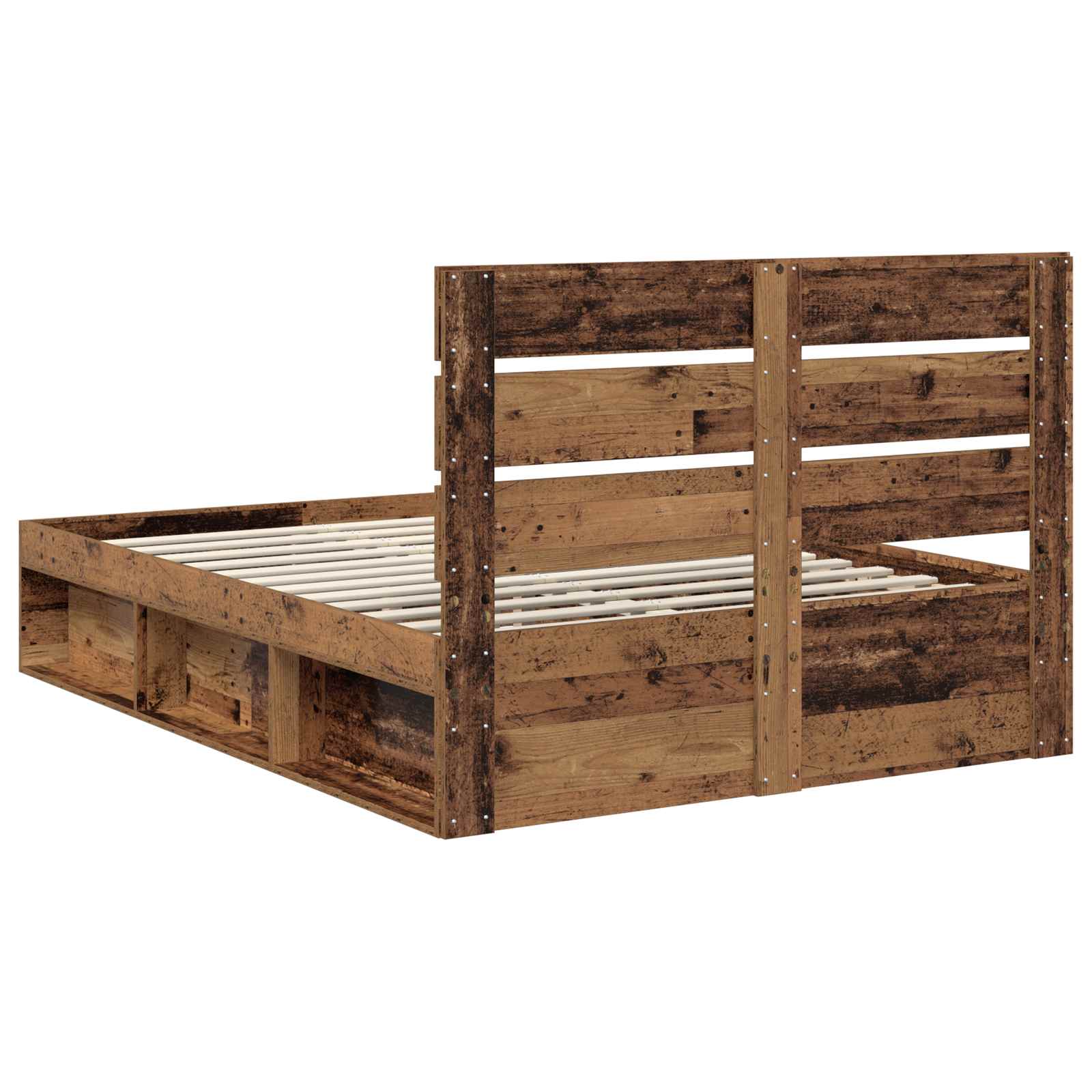 Bedframe met hoofdeinde Oudhout 140 x 200 cm Massief grenenhout – afbeelding 9