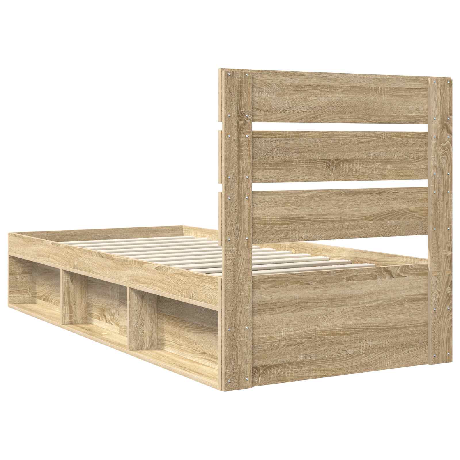 Bedframe met hoofdeinde Sonoma 90 x 190 cm Massief grenenhout – afbeelding 9