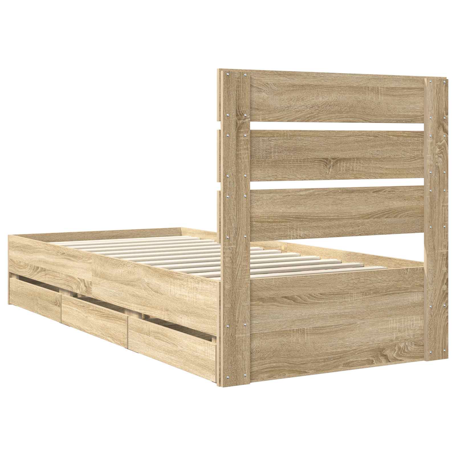 Bedframe met lade Sonoma Eiken 90 x 190 cm Ingenieurshout – afbeelding 10