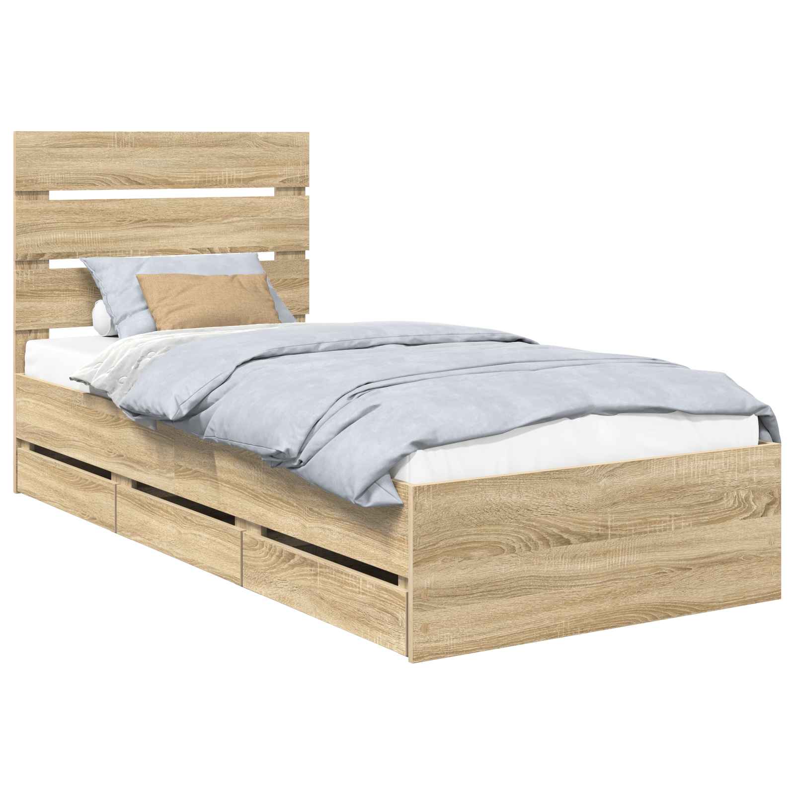 Bedframe met lade Sonoma Eiken 90 x 190 cm Ingenieurshout – afbeelding 2