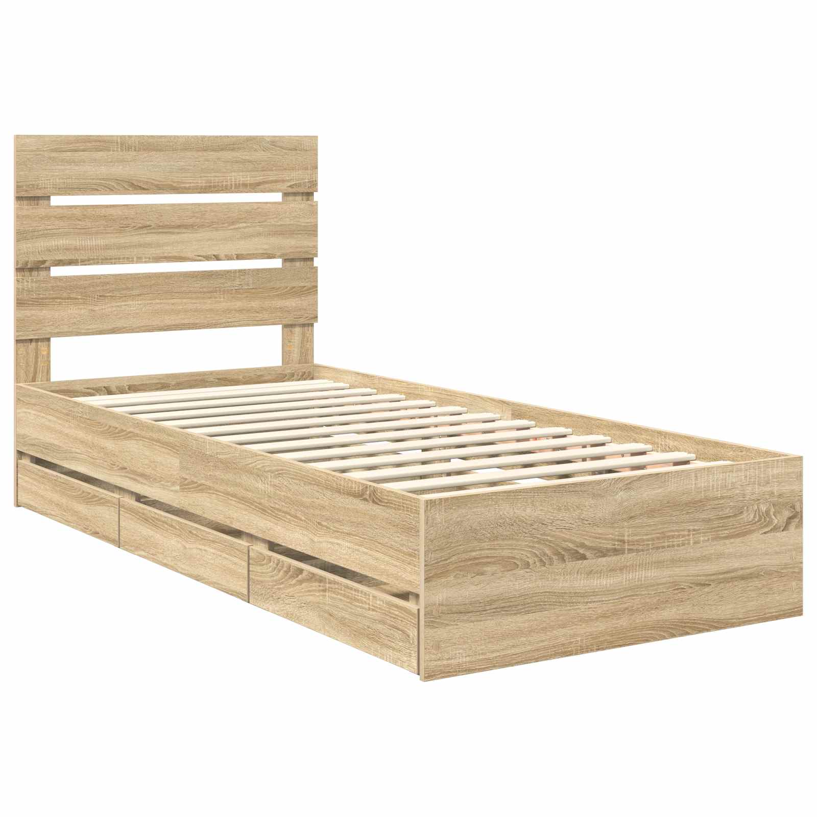 Bedframe met lade Sonoma Eiken 90 x 190 cm Ingenieurshout – afbeelding 4