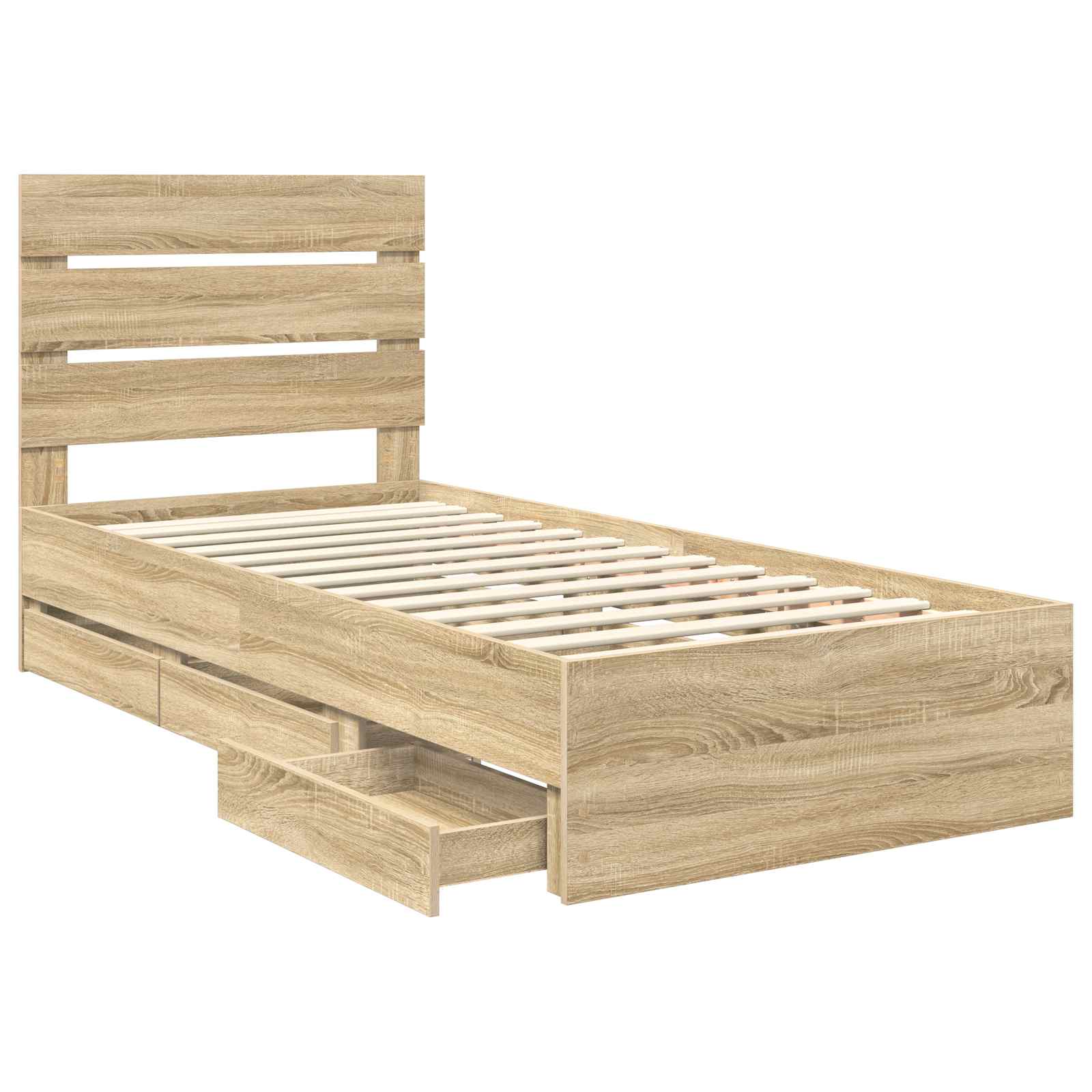 Bedframe met lade Sonoma Eiken 90 x 190 cm Ingenieurshout – afbeelding 5