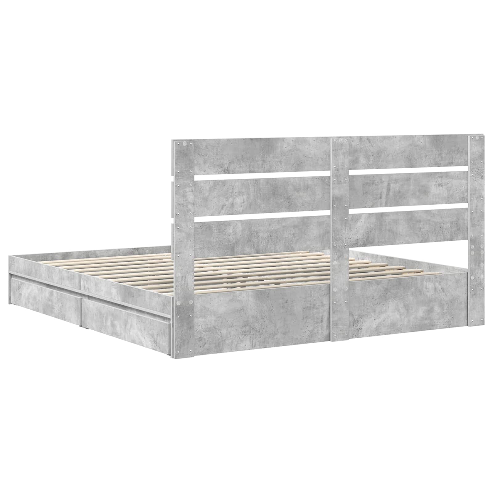 Opslag bed met hoofdeinde Beton Grijs 180 x 200 cm Bewerkt hout – afbeelding 10