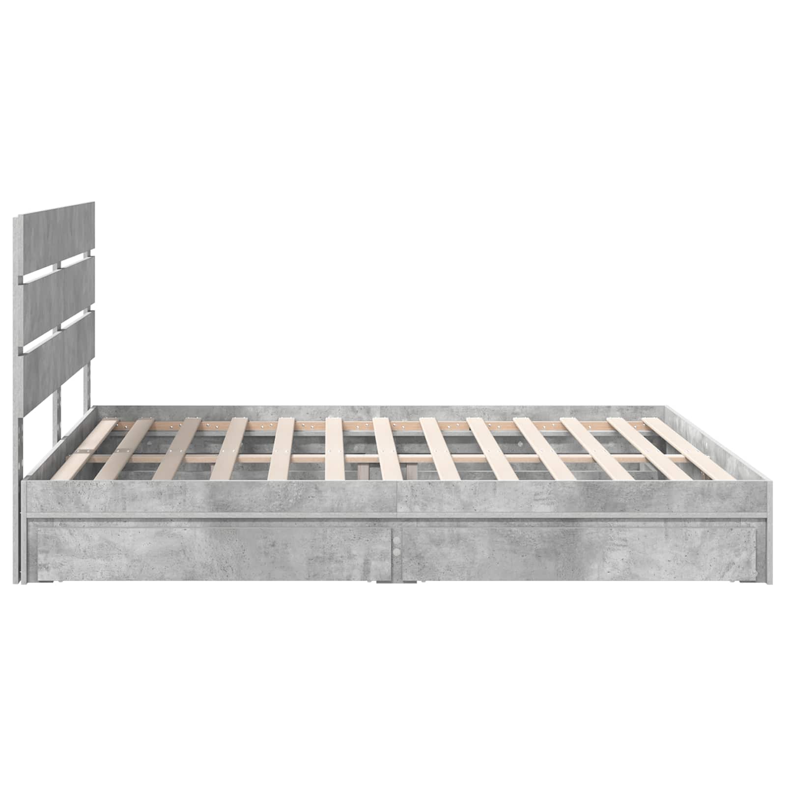 Opslag bed met hoofdeinde Beton Grijs 180 x 200 cm Bewerkt hout – afbeelding 9