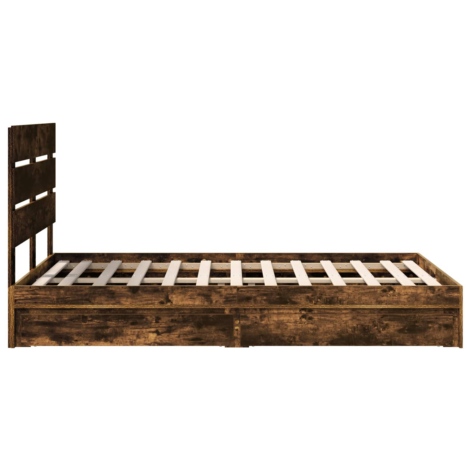 Opslag bed met lade Gerookt eiken 120 x 200 cm Bewerkt hout – afbeelding 9