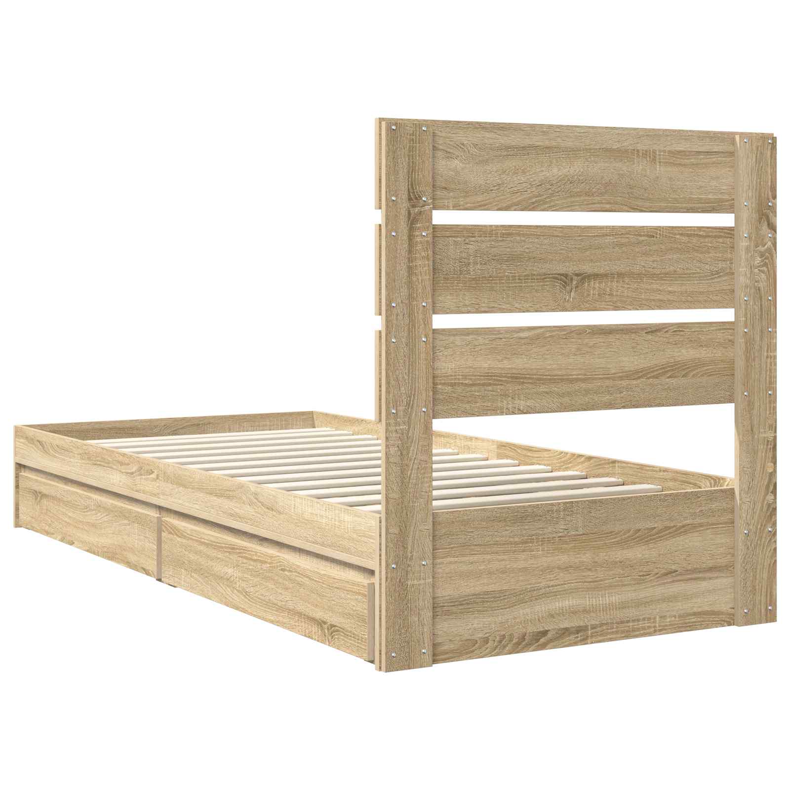 Opslag bed met hoofdeinde Sonoma Eiken 90 x 200 cm Bewerkt hout – afbeelding 10