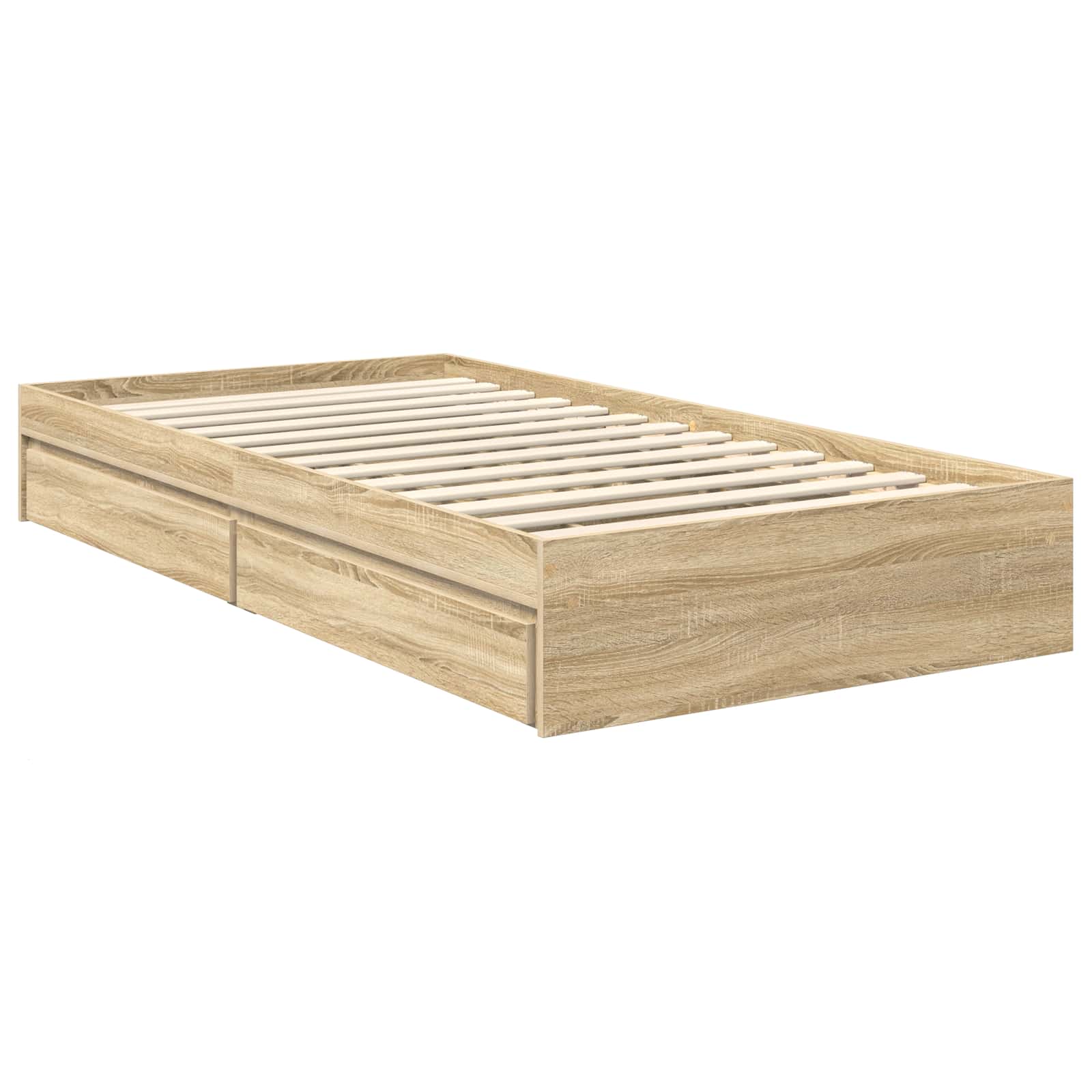 Opslag bed met hoofdeinde Sonoma Eiken 90 x 200 cm Bewerkt hout – afbeelding 6