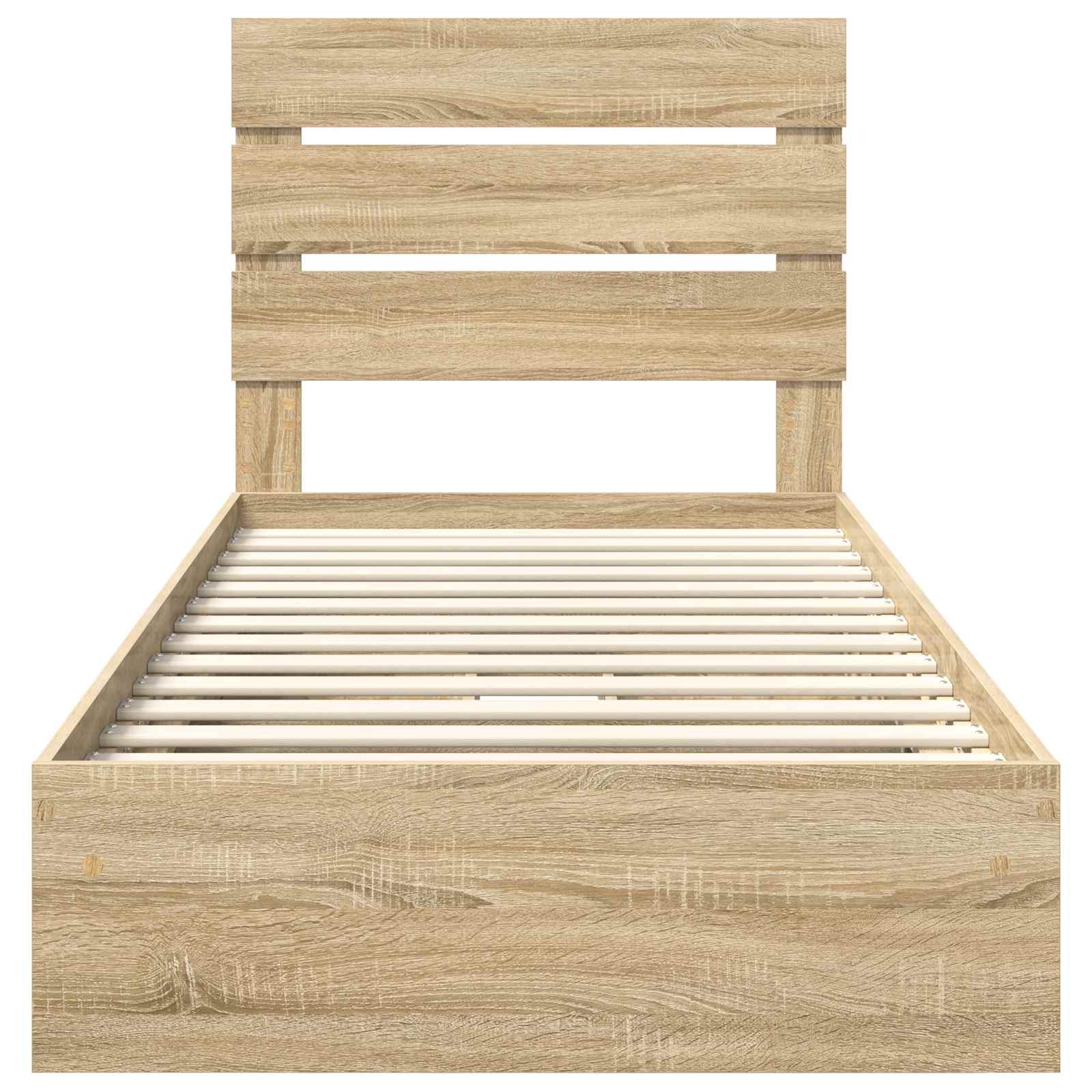Opslag bed met hoofdeinde Sonoma Eiken 90 x 200 cm Bewerkt hout – afbeelding 8