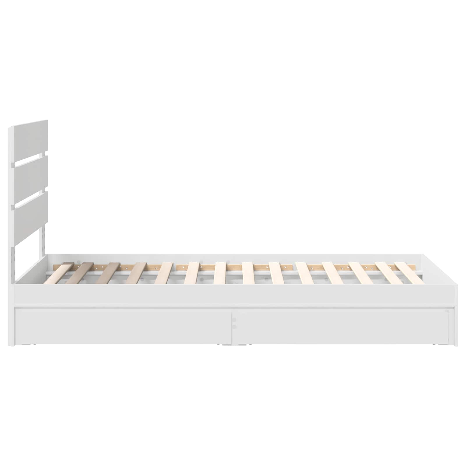 Opslag bed met hoofdeinde met lade Wit 90 x 190 cm Bewerkt hout – afbeelding 9
