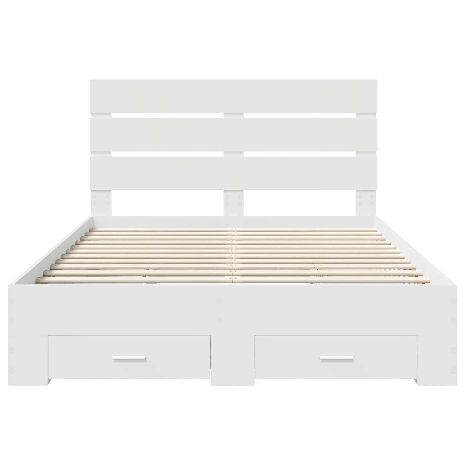 Bedframe met lade met hoofdeinde Wit 150 x 200 cm Bewerkt hout – afbeelding 8