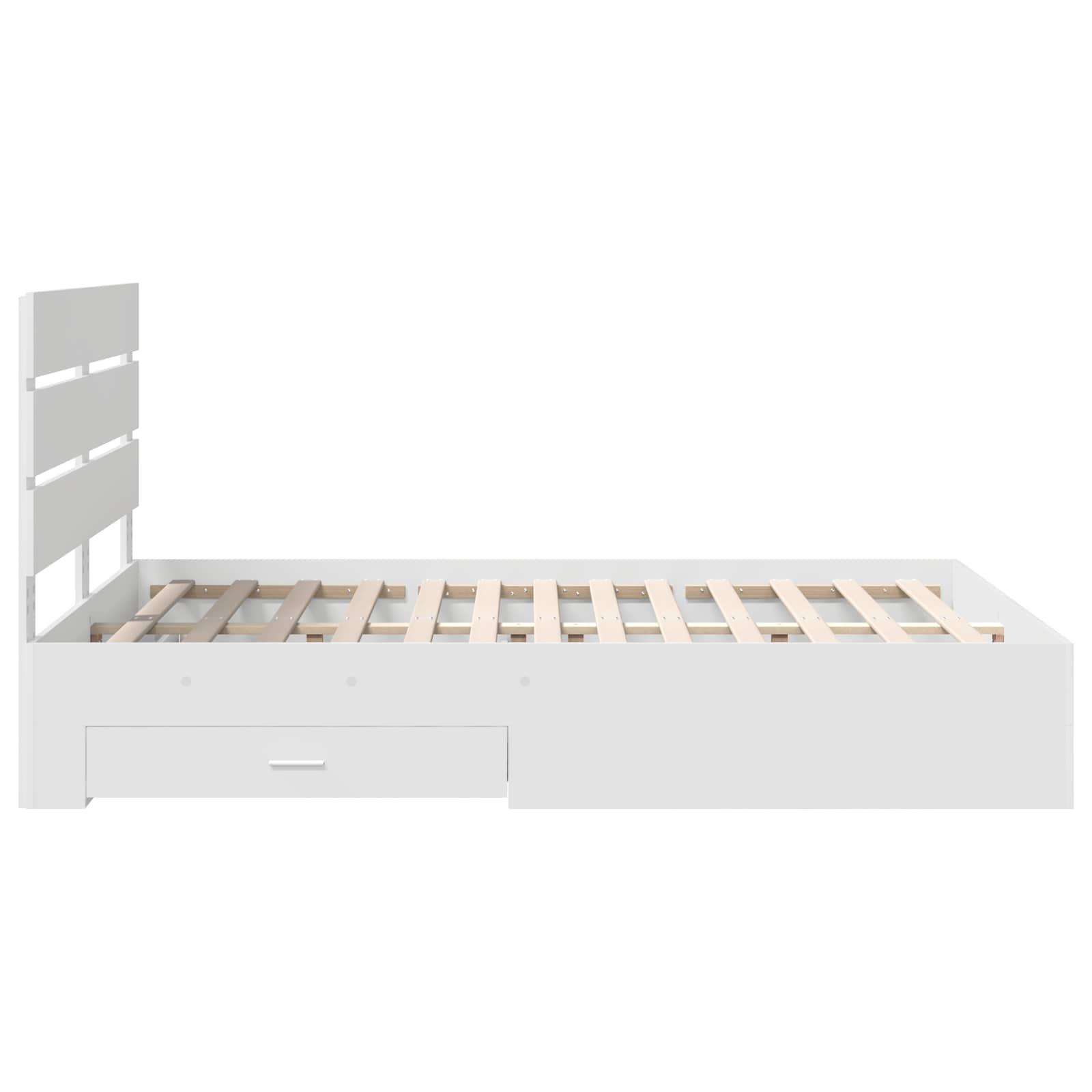 Bedframe met lade met hoofdeinde Wit 150 x 200 cm Bewerkt hout – afbeelding 9