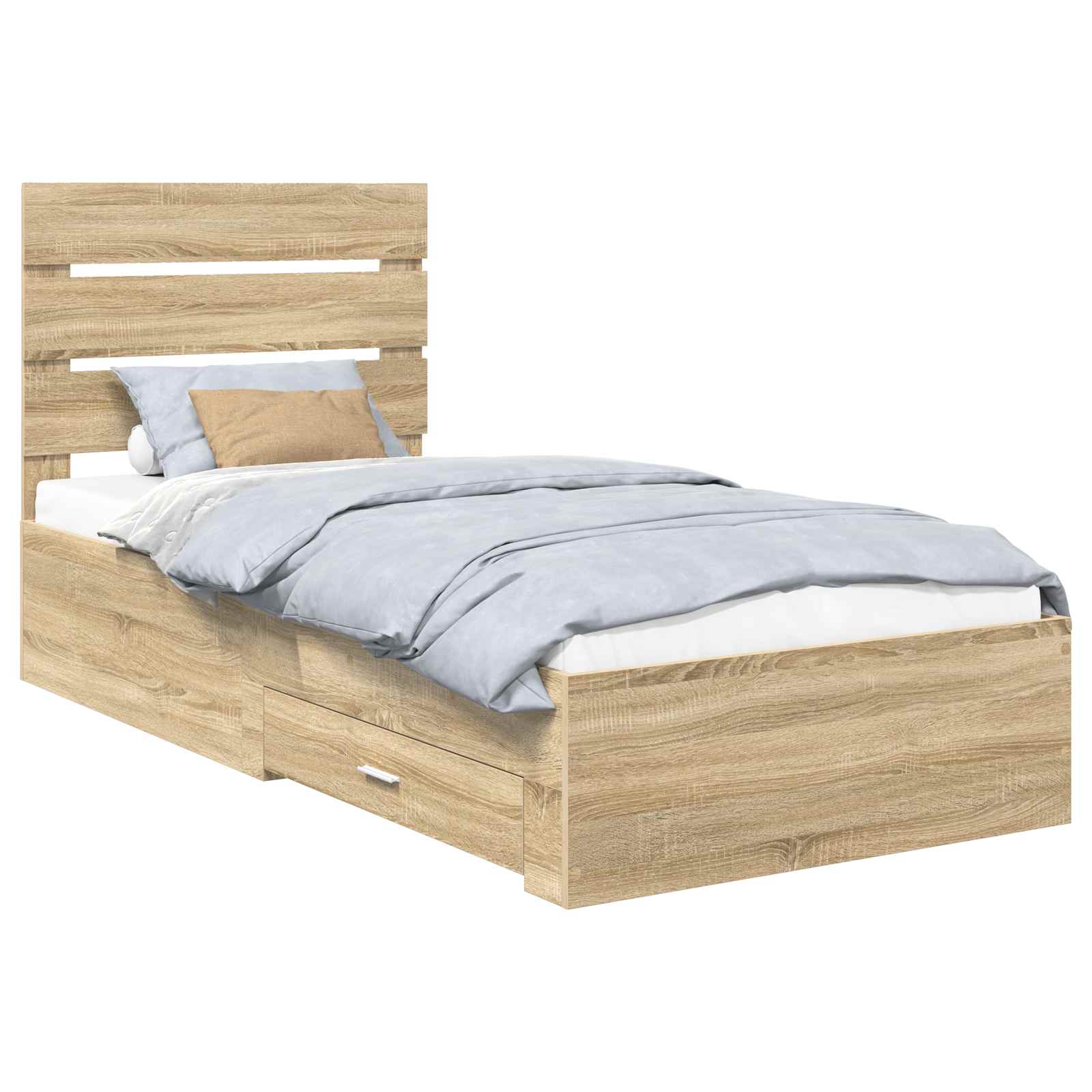 Bedframe met lade Sonoma Eiken 90 x 190 cm Bewerkt hout – afbeelding 2
