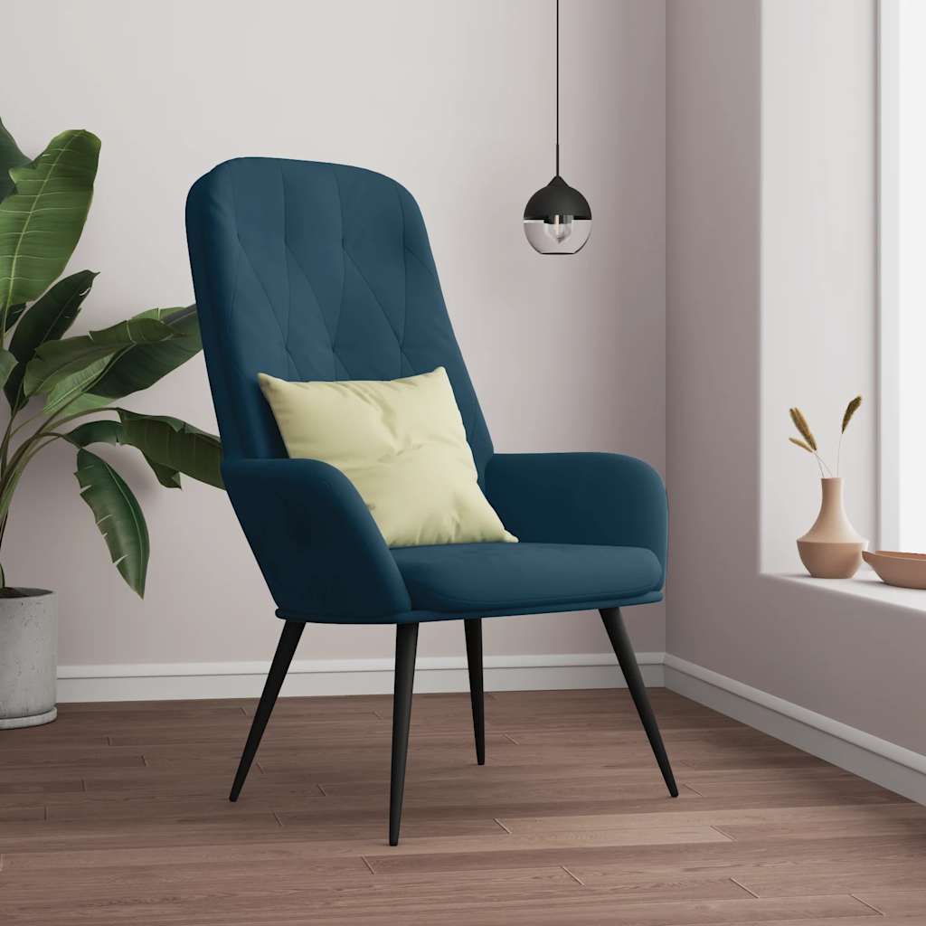Relaxstoel fluweel blauw