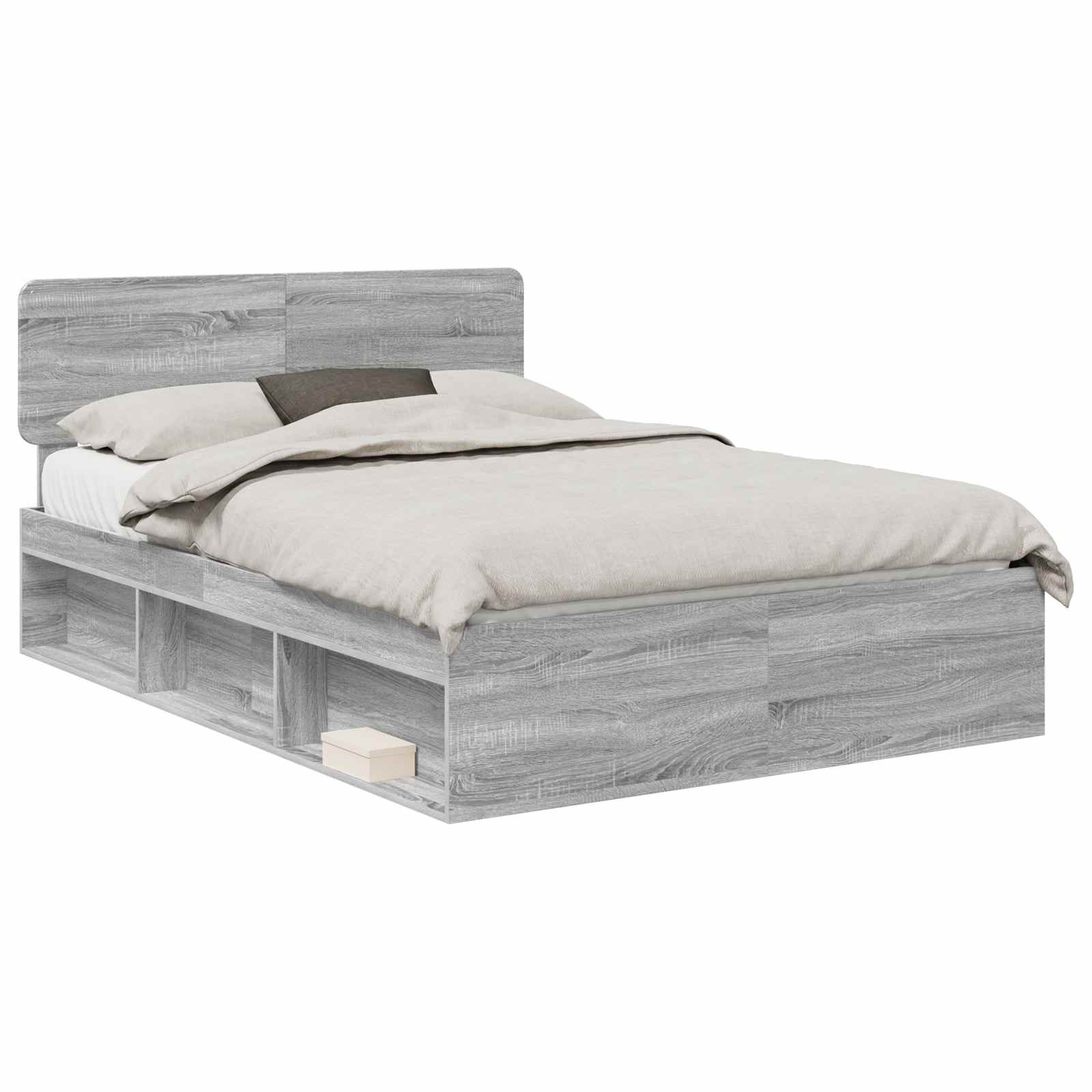 Bedframe Grijs Sonoma 160 x 200 cm Massief grenenhout – afbeelding 2