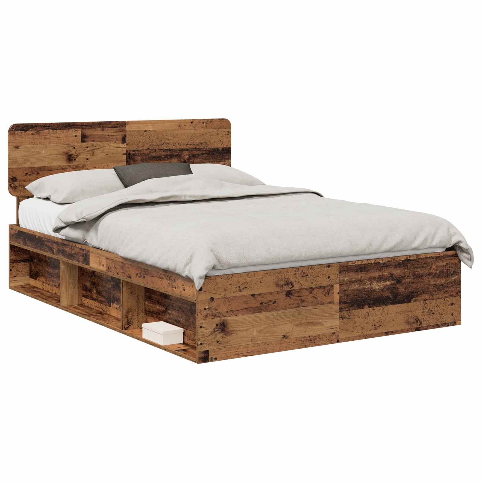 Bedframe met hoofdeinde Oudhout 140 x 200 cm Massief grenenhout – afbeelding 2