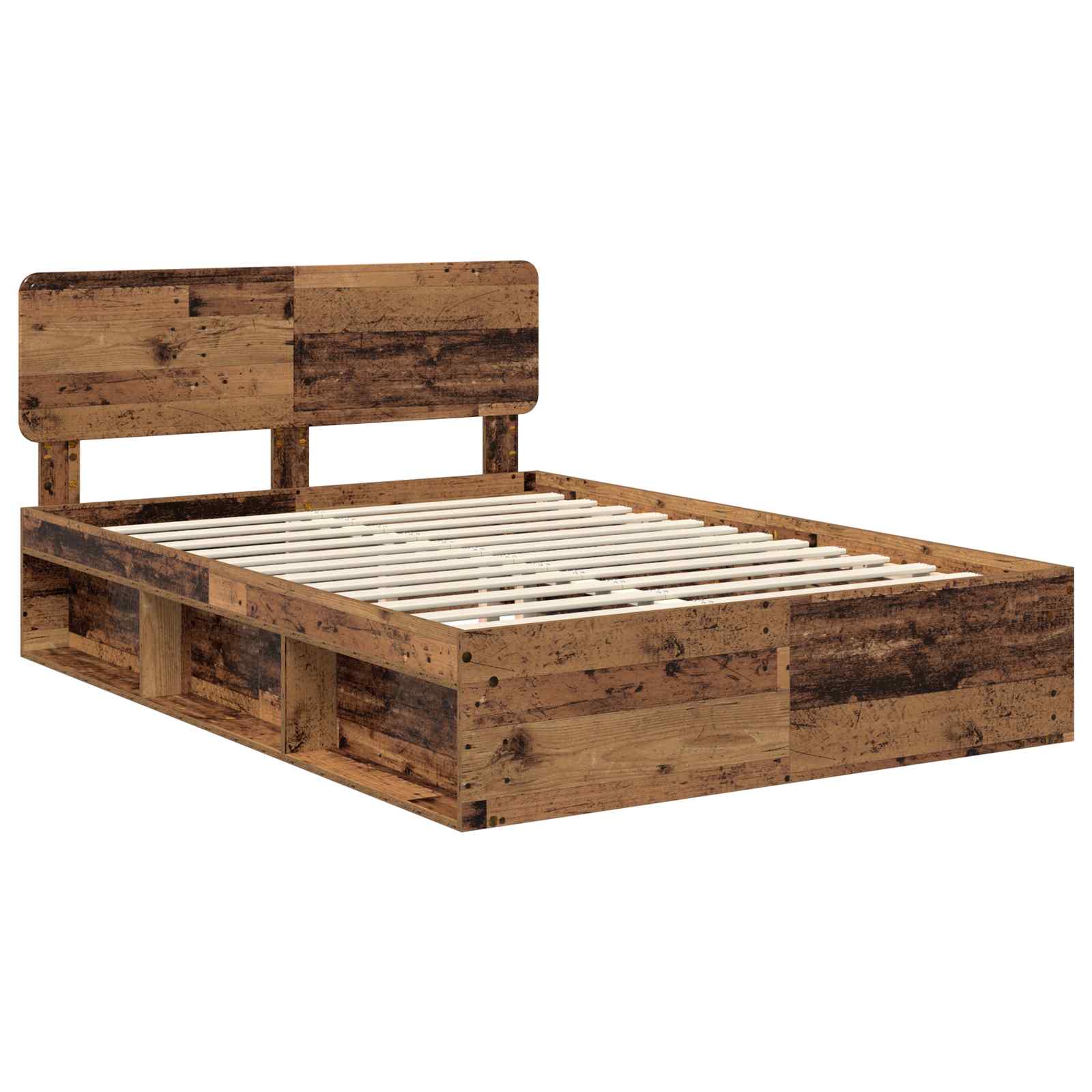 Bedframe met hoofdeinde Oudhout 140 x 200 cm Massief grenenhout – afbeelding 4