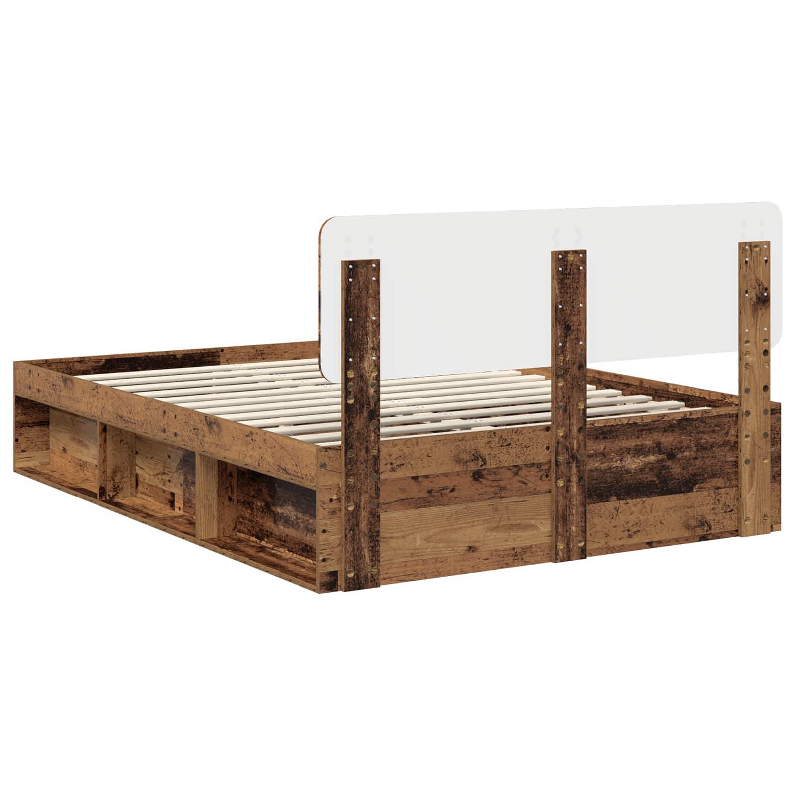 Bedframe met hoofdeinde Oudhout 140 x 200 cm Massief grenenhout – afbeelding 9