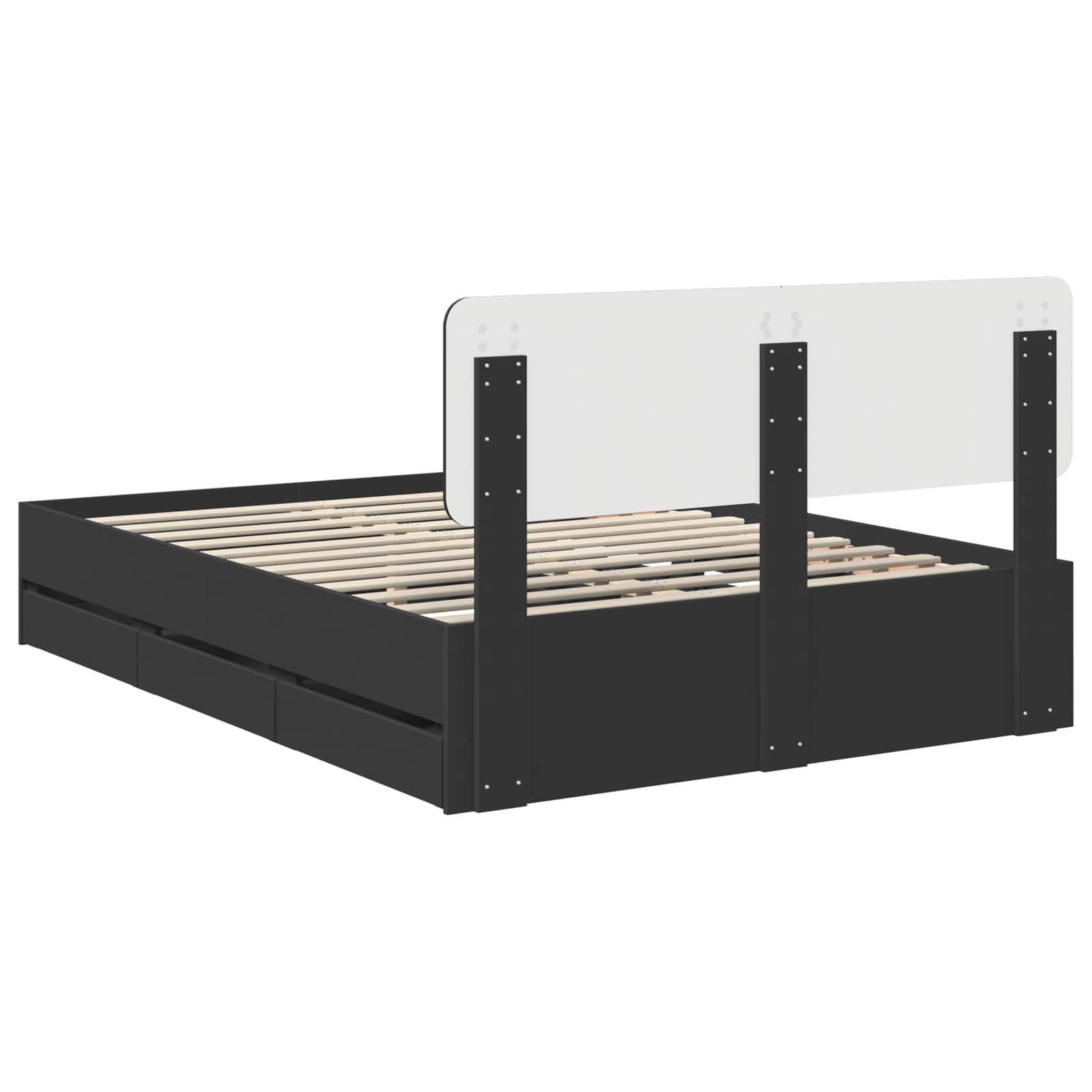 Bedframe met lade Zwart 140 x 200 cm Geconstrueerd hout – afbeelding 10