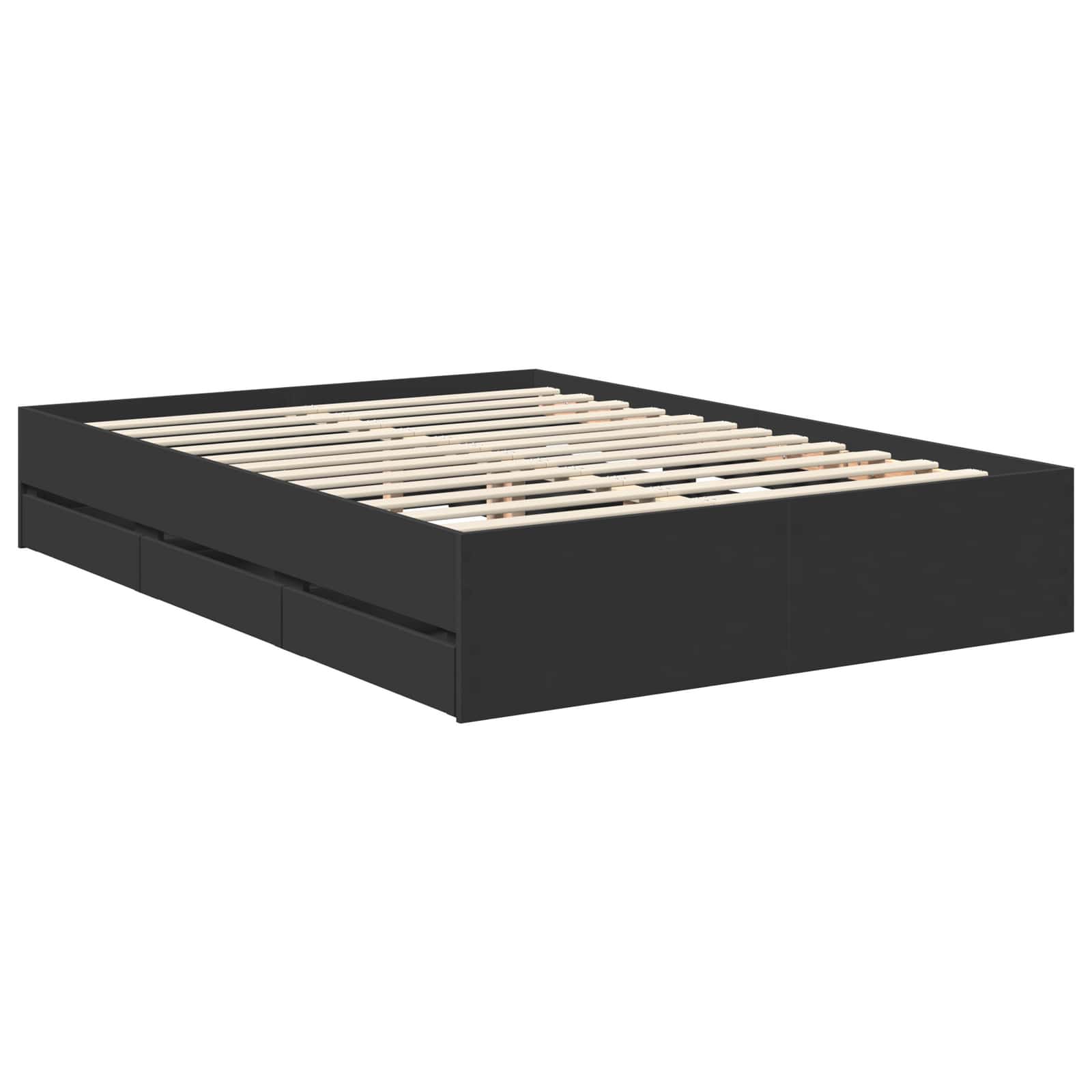 Bedframe met lade Zwart 140 x 200 cm Geconstrueerd hout – afbeelding 6