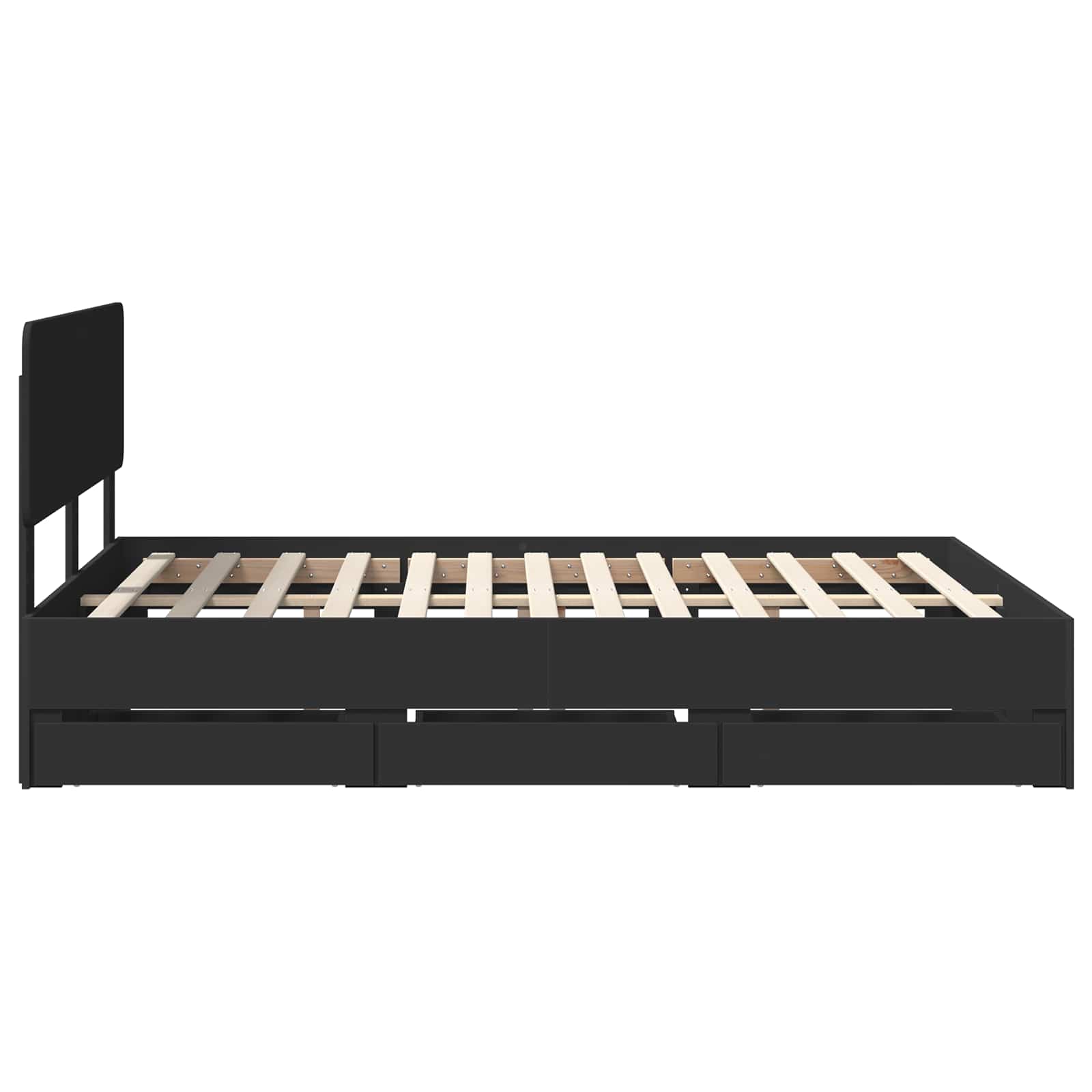 Bedframe met lade Zwart 140 x 200 cm Geconstrueerd hout – afbeelding 9