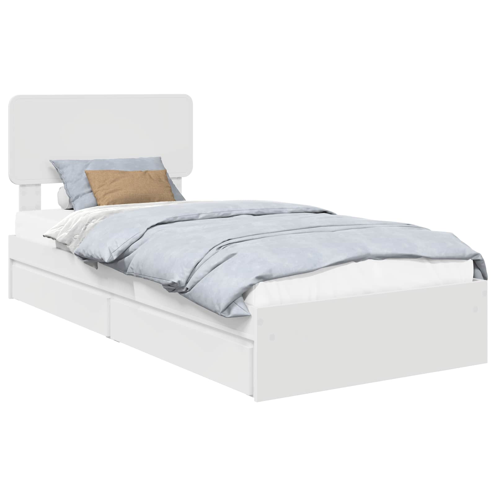 Opslag bed met lade met hoofdeinde Wit 90 x 190 cm Bewerkt hout – afbeelding 2