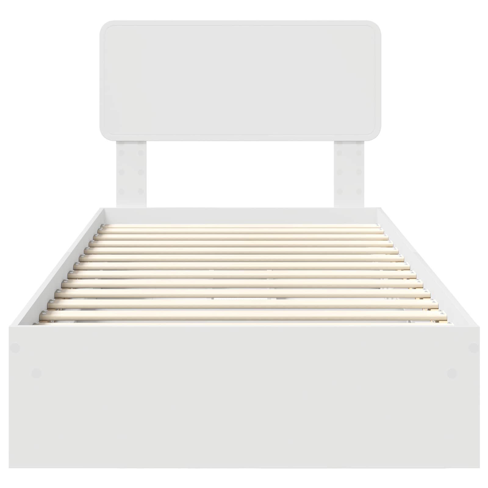Opslag bed met lade met hoofdeinde Wit 90 x 190 cm Bewerkt hout – afbeelding 8