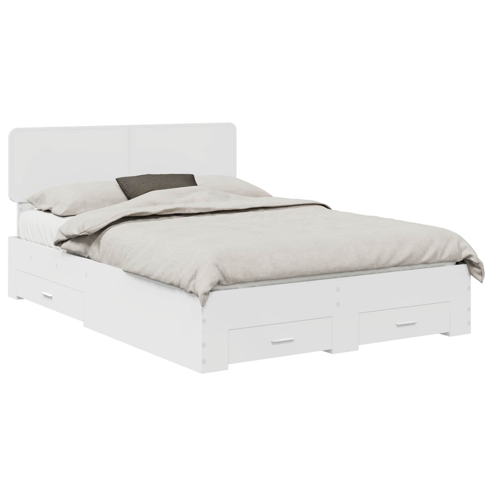 Bedframe met hoofdeinde met lade Wit 150 x 200 cm Bewerkt hout – afbeelding 2