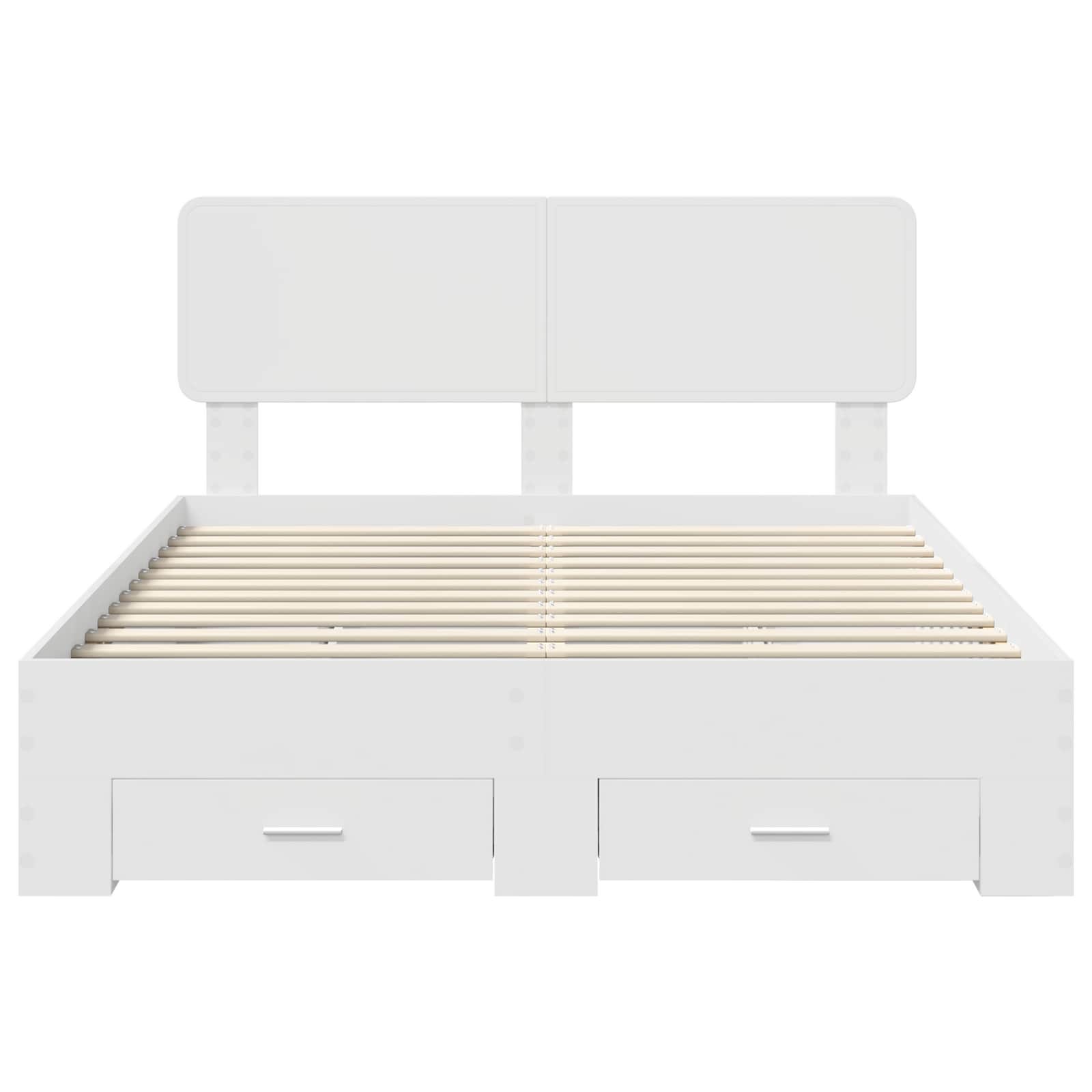 Bedframe met hoofdeinde met lade Wit 150 x 200 cm Bewerkt hout – afbeelding 7