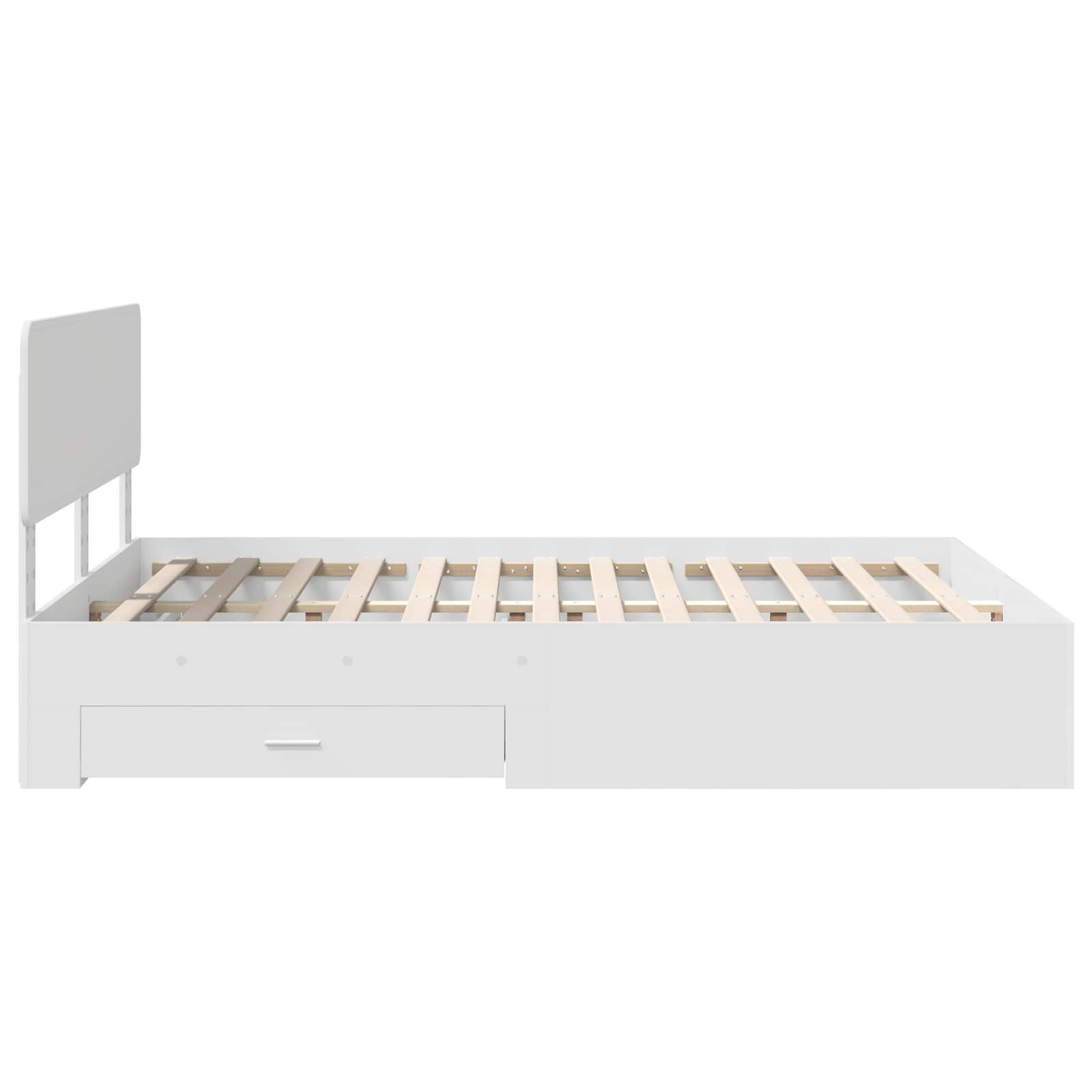 Bedframe met hoofdeinde met lade Wit 150 x 200 cm Bewerkt hout – afbeelding 8