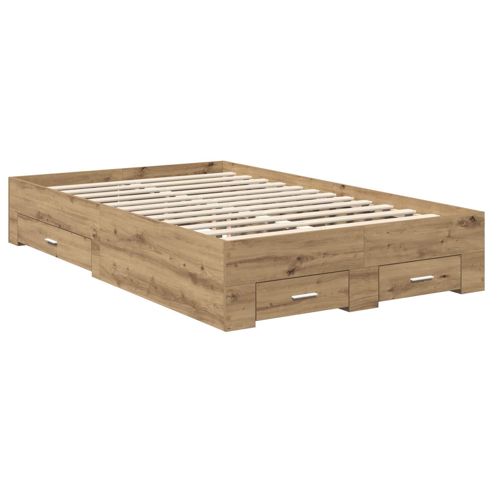Bedframe met hoofdeinde Artisan Eiken 120 x 200 cm Bewerkt hout – afbeelding 6