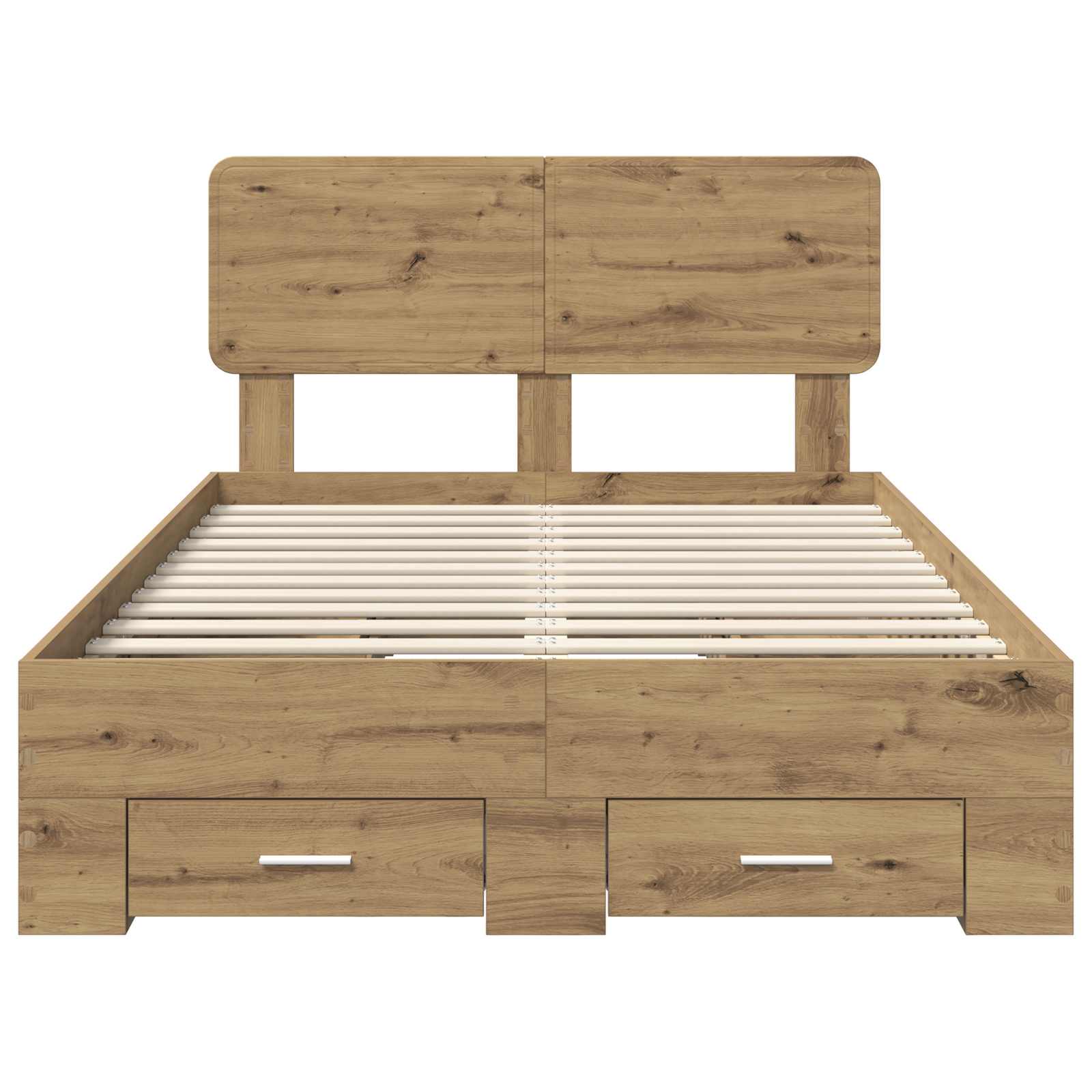 Bedframe met hoofdeinde Artisan Eiken 120 x 200 cm Bewerkt hout – afbeelding 8