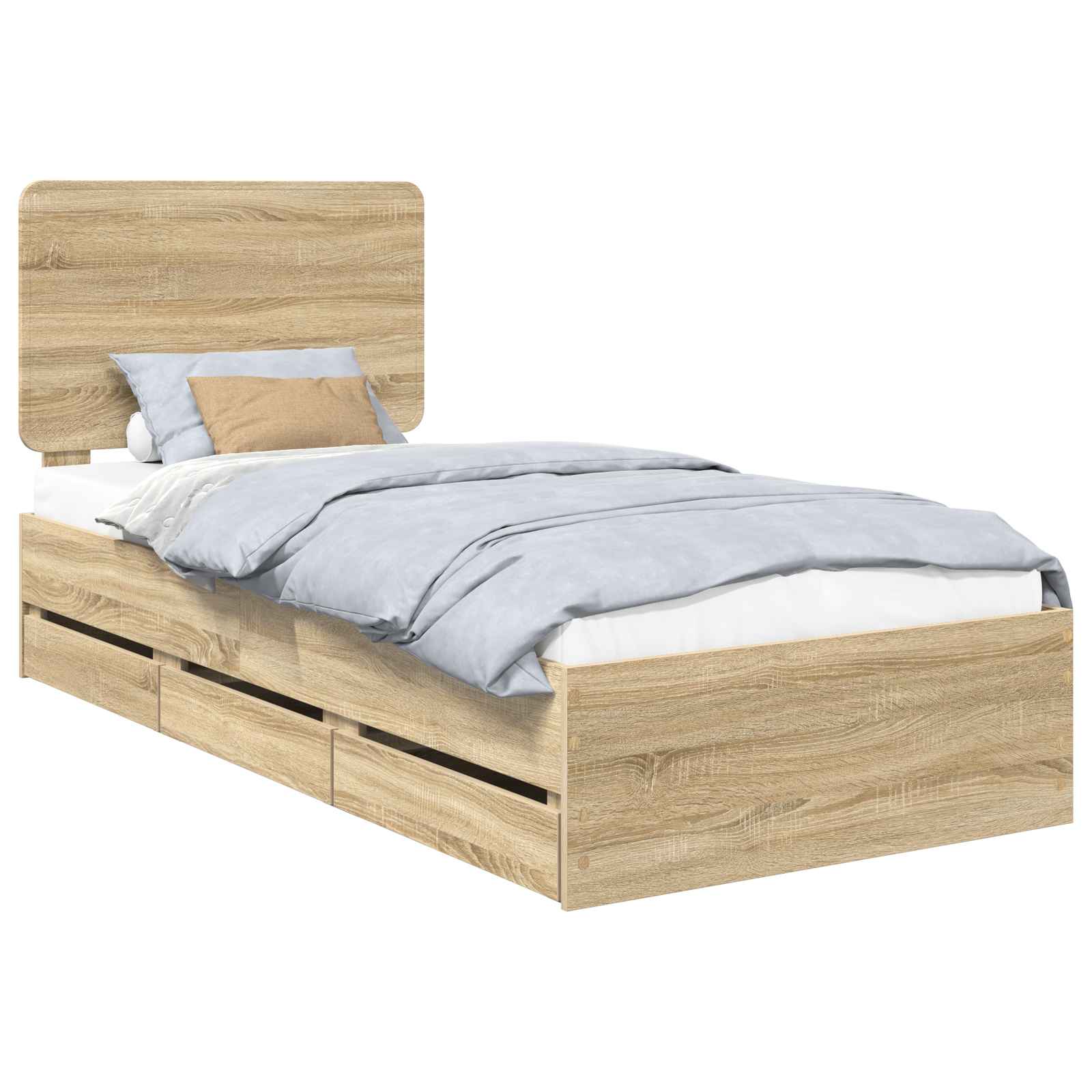 Bedframe met lade Sonoma Eiken 90 x 190 cm Ingenieurshout – afbeelding 2