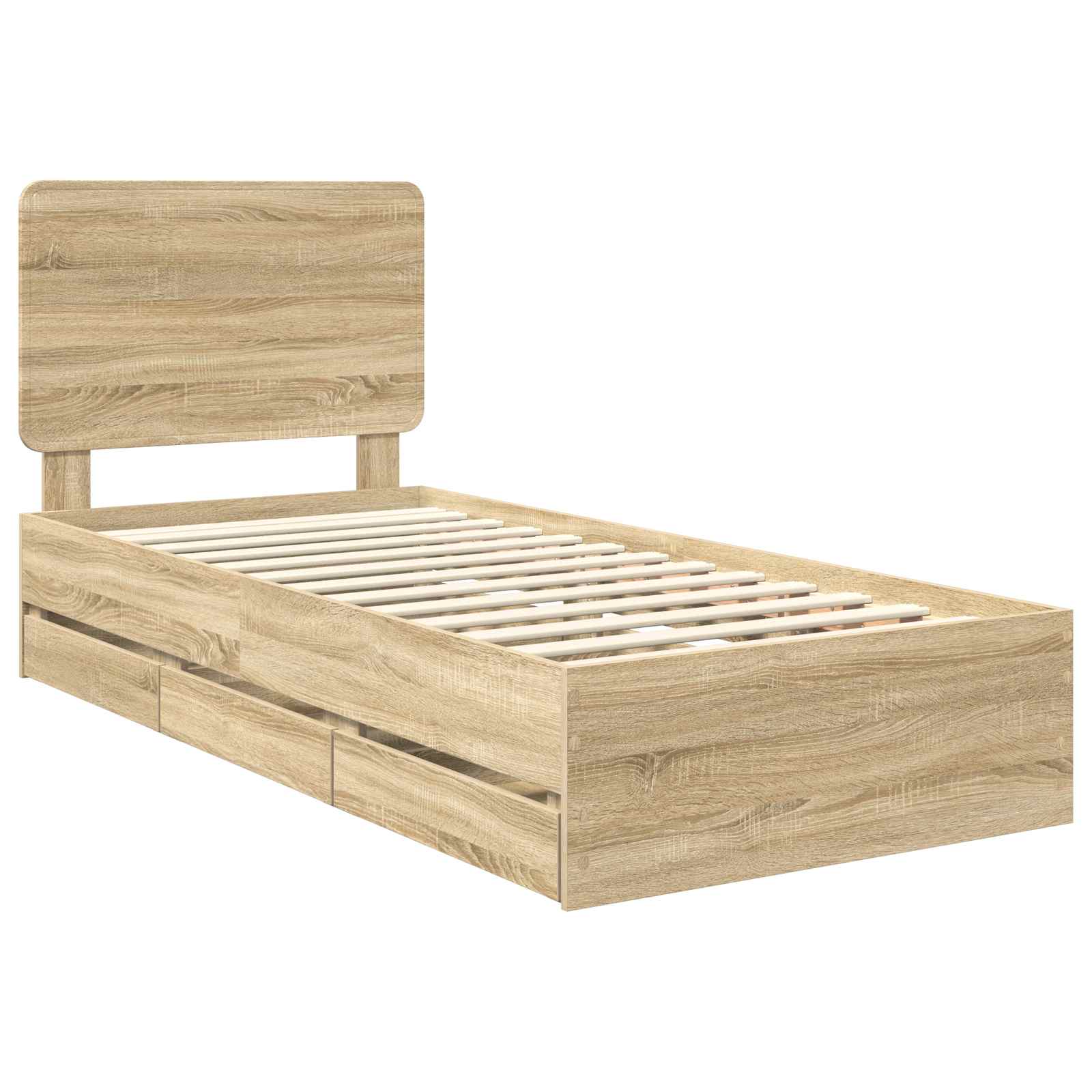 Bedframe met lade Sonoma Eiken 90 x 190 cm Ingenieurshout – afbeelding 4