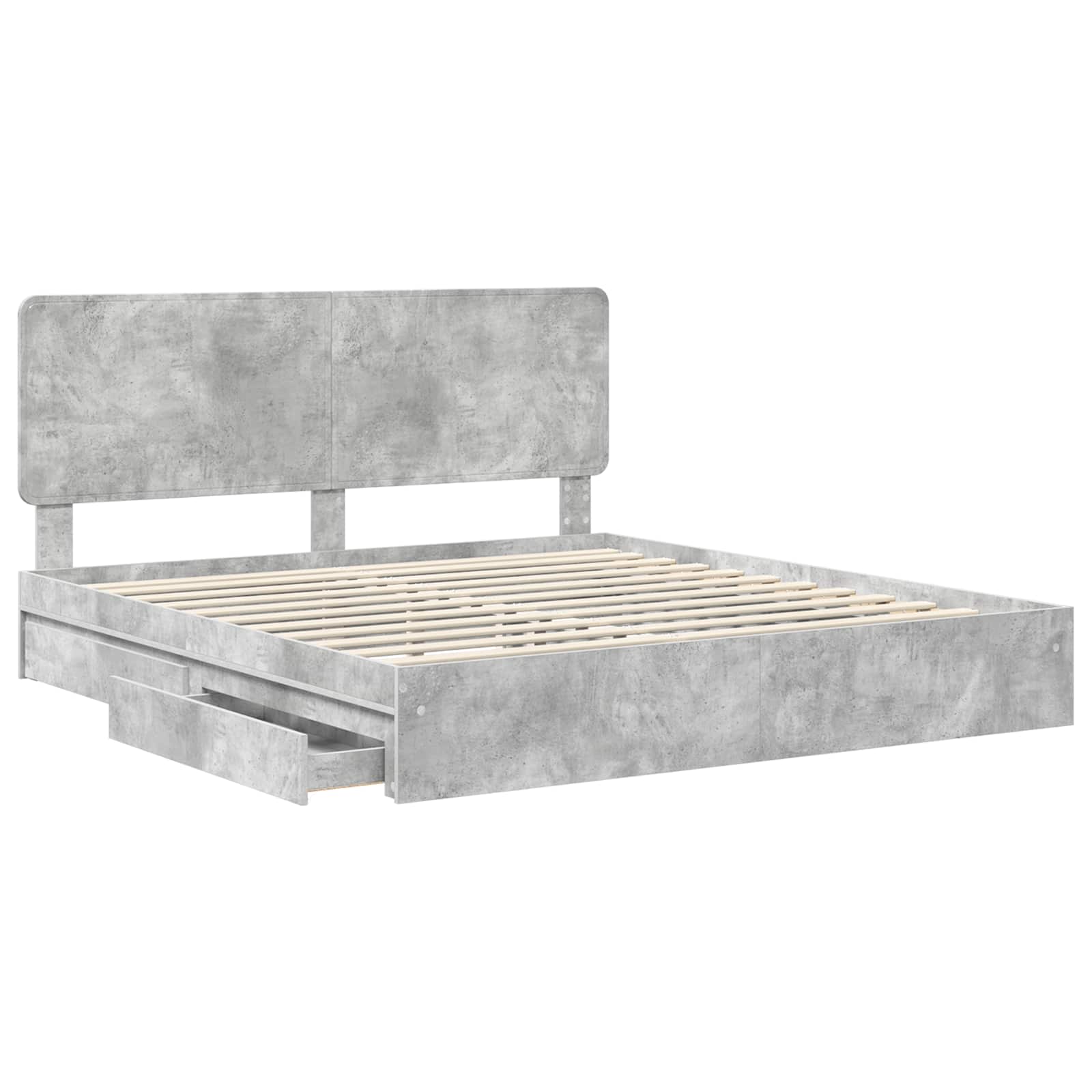 Opslag bed met hoofdeinde Beton Grijs 180 x 200 cm Bewerkt hout – afbeelding 5