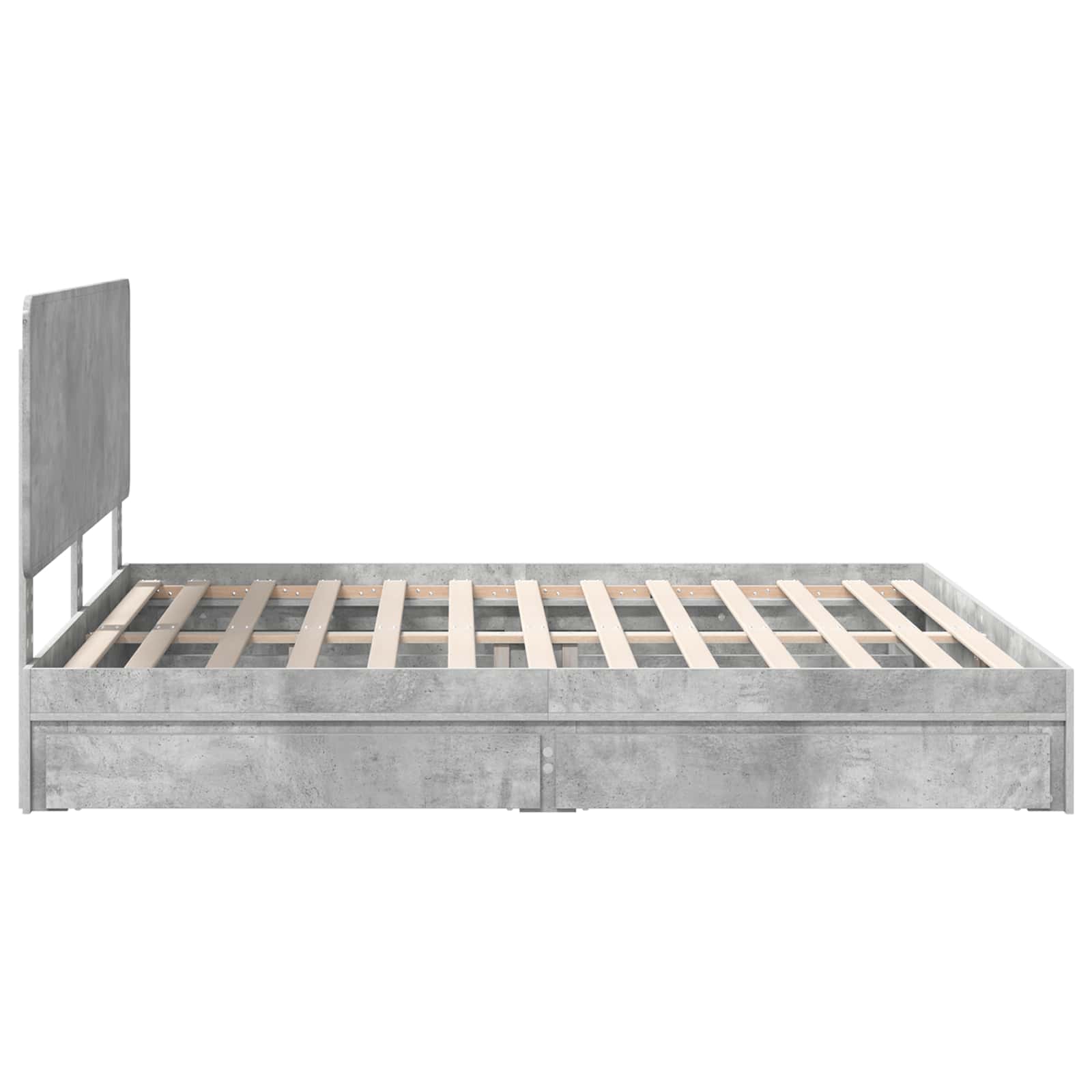 Opslag bed met hoofdeinde Beton Grijs 180 x 200 cm Bewerkt hout – afbeelding 9
