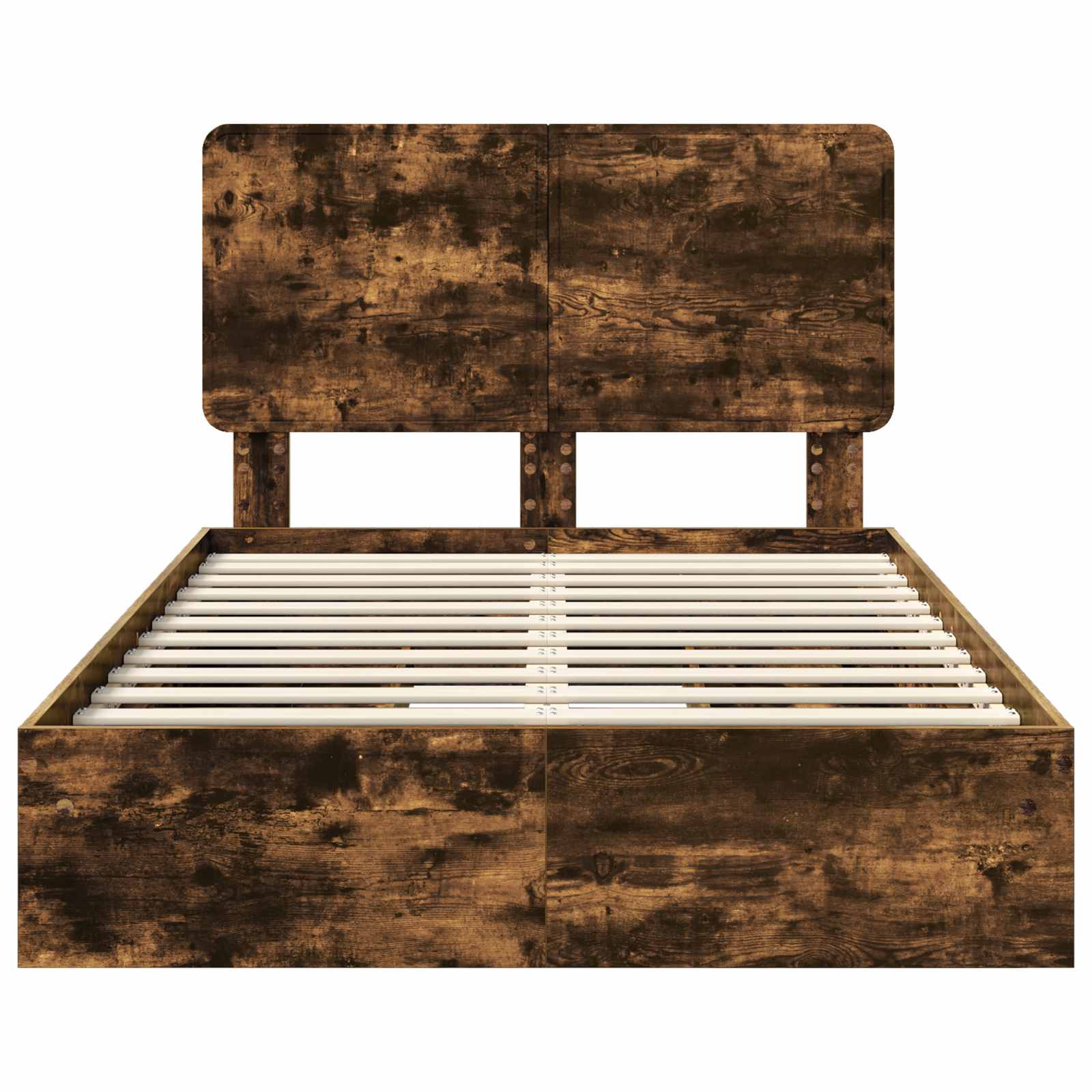 Opslag bed met lade Gerookt eiken 120 x 200 cm Bewerkt hout – afbeelding 8